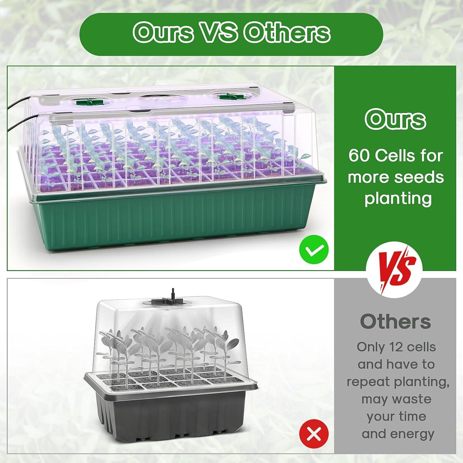 Kit de Inicio de Semillas Autorriego BlumWay 120 Celdas con Luz