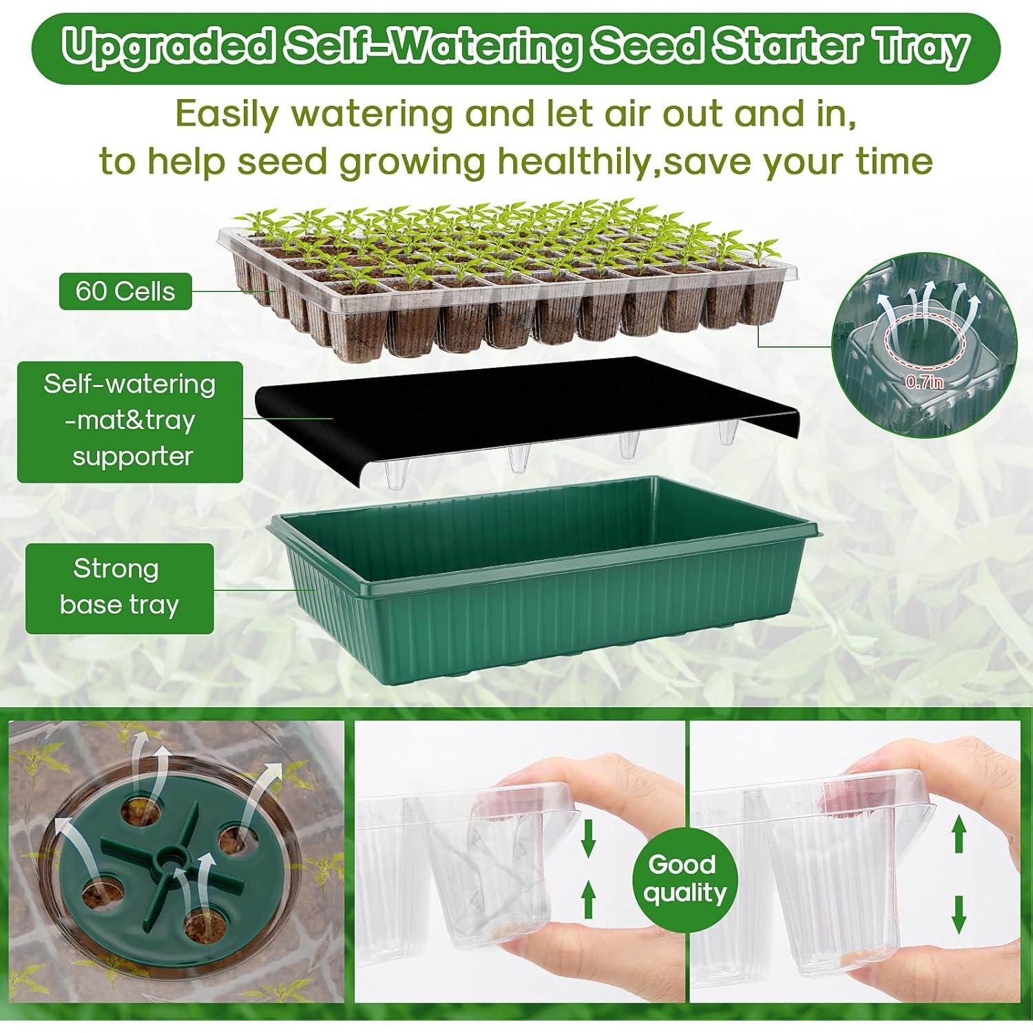 Kit de Inicio de Semillas Autorriego BlumWay 120 Celdas con Luz