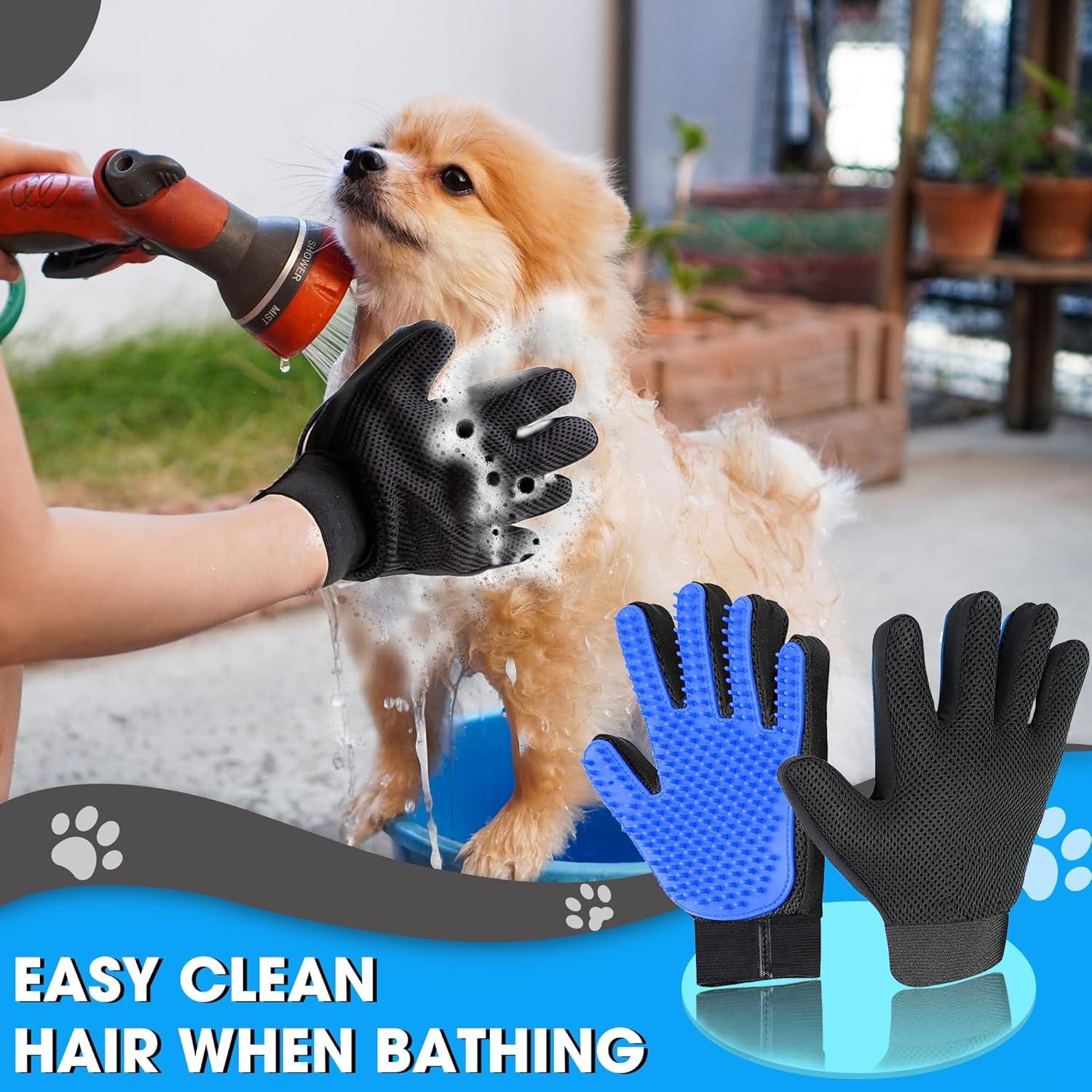 Guantes de Aseo para Mascotas CEMZENFIX - Azul, 23.2x17.2 cm