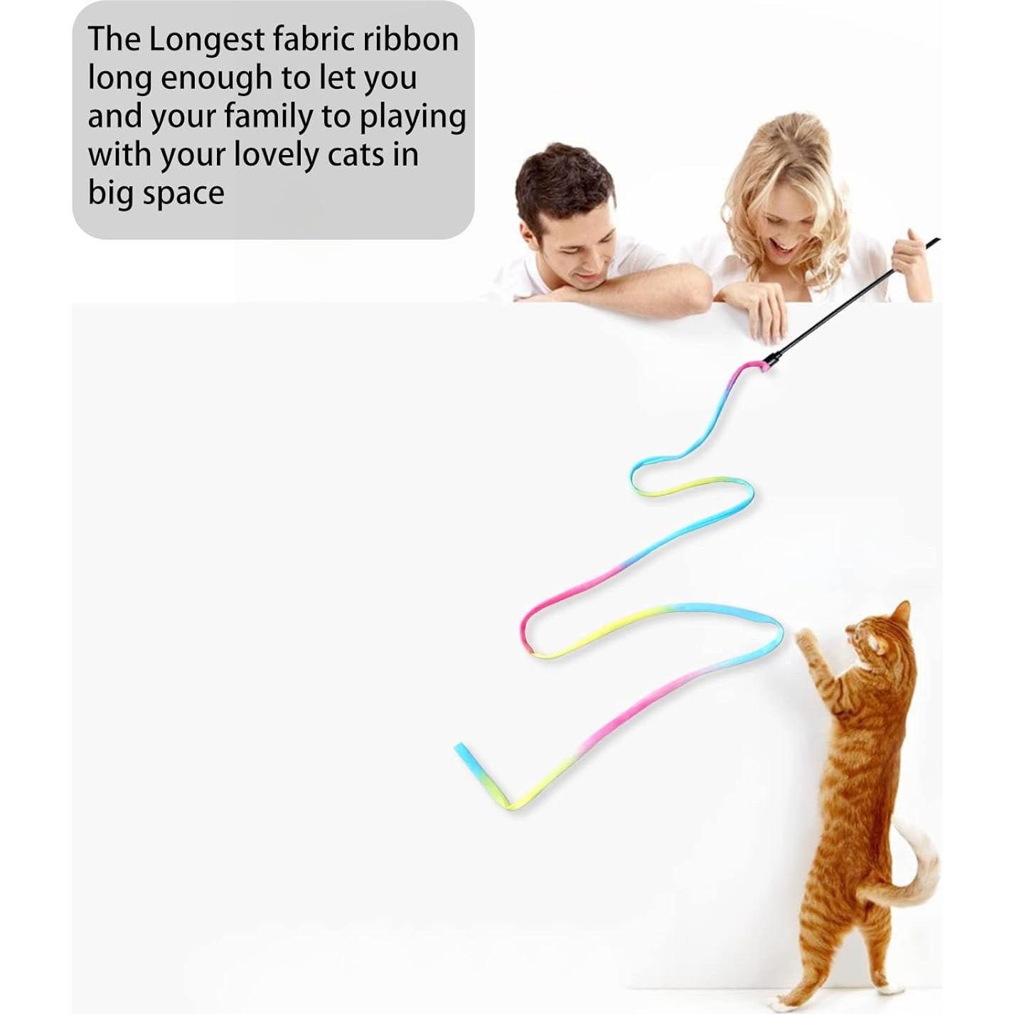 Varita Interactiva para Gatos M JJYPET 2 Pcs Cinta Colorida