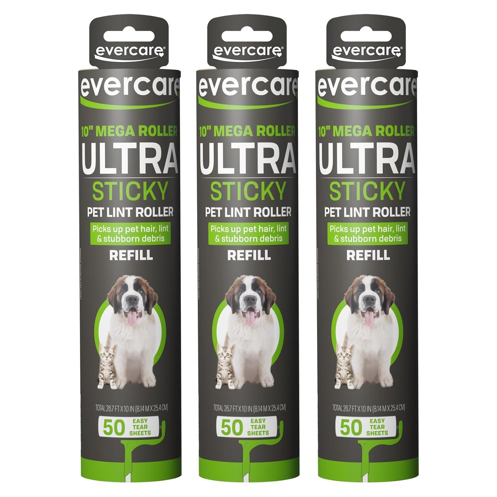 Recargas Rodillo Quitapelusas Evercare Mega 3x50 Hojas