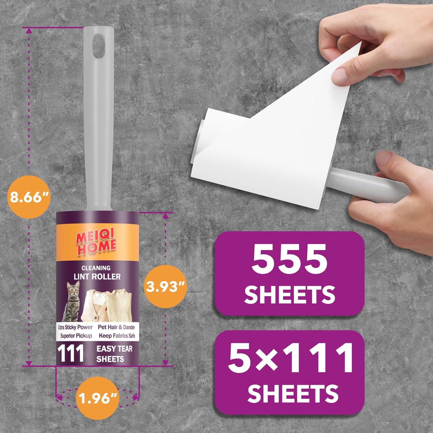 Rodillos Quitapelos para Mascotas MEIQIHOME 5 Mangos 555 Hojas