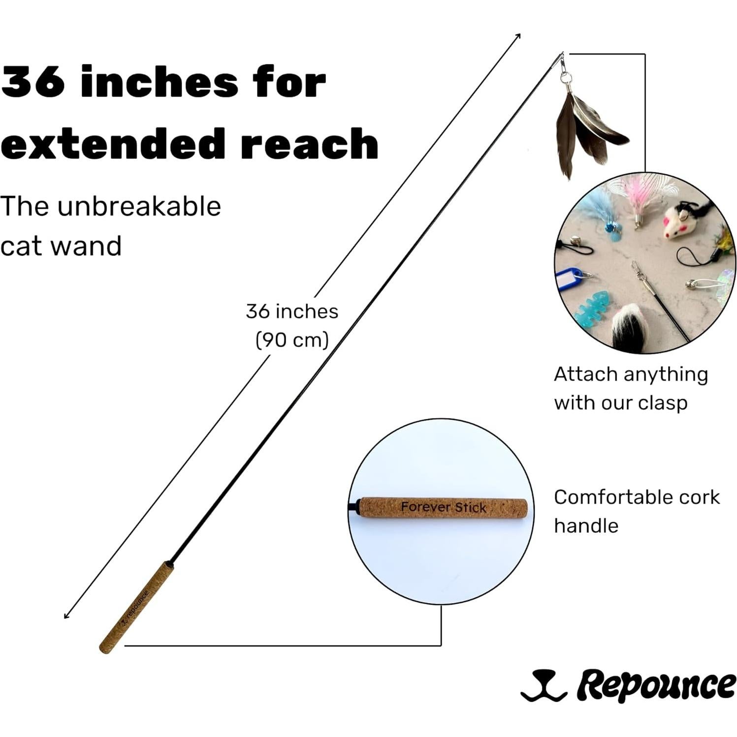 Bastón Eterno Repounce - Varita de Juguete para Gatos 91.4 cm