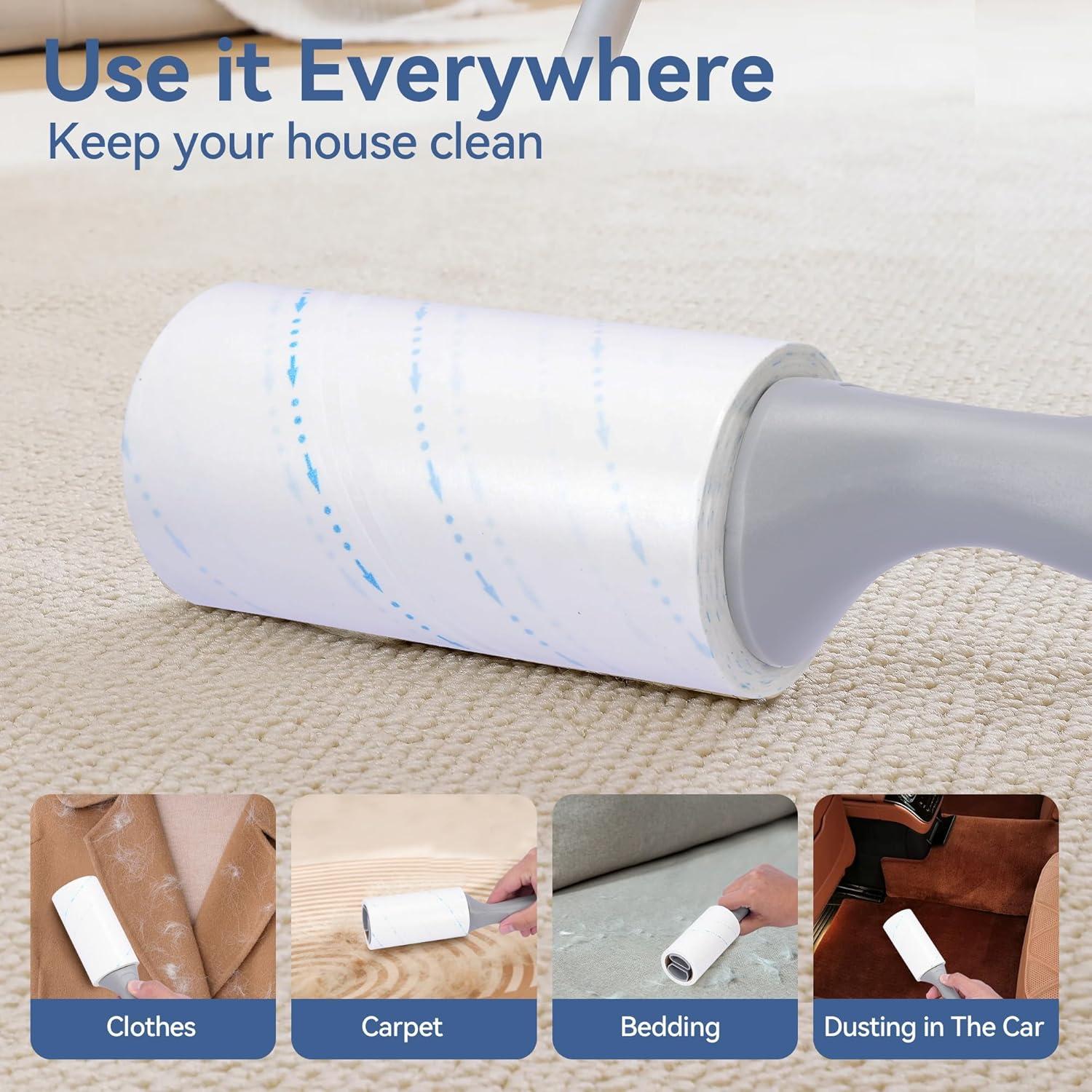 Rodillo de Pelusa Extra Pegajoso Humanzee - 440 Hojas y 2 Mangos