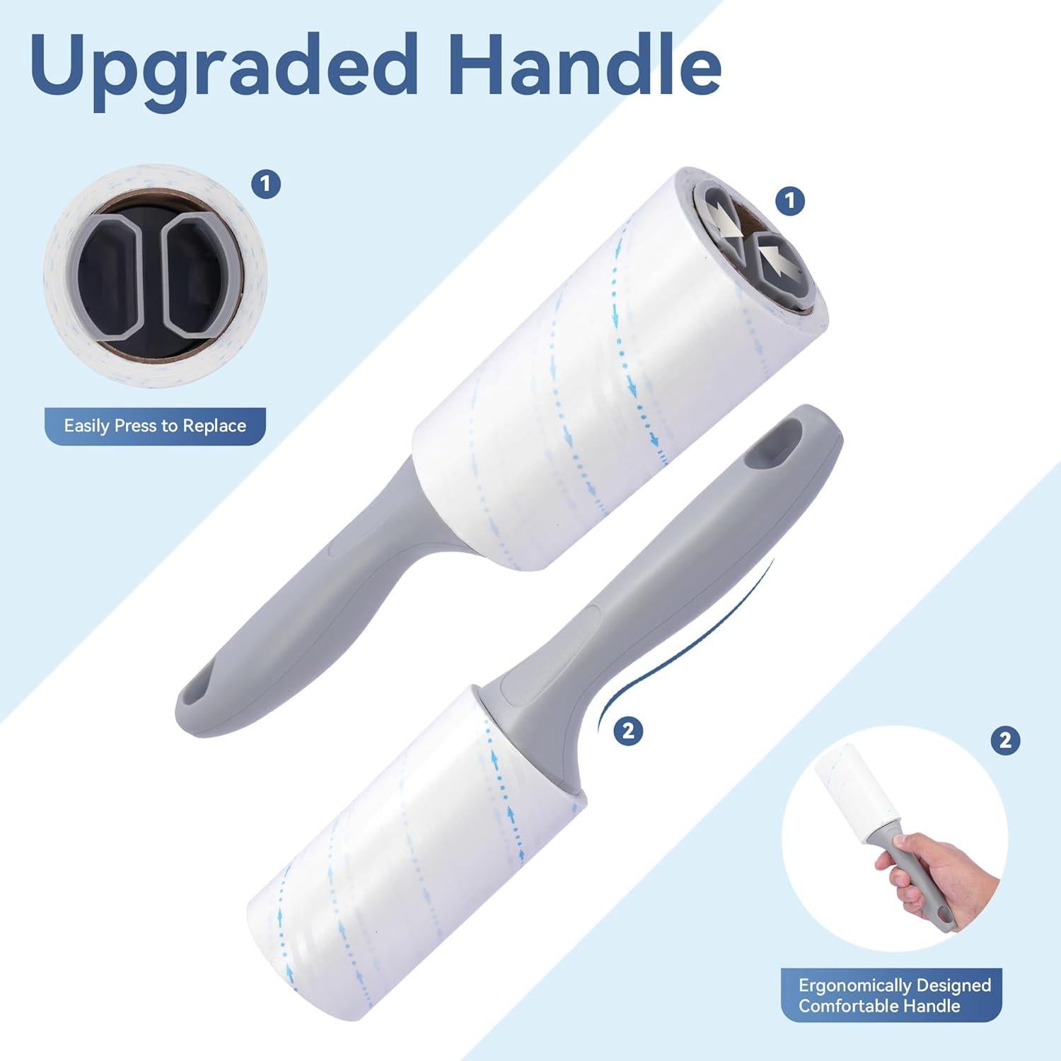 Rodillo de Pelusa Extra Pegajoso Humanzee - 440 Hojas y 2 Mangos