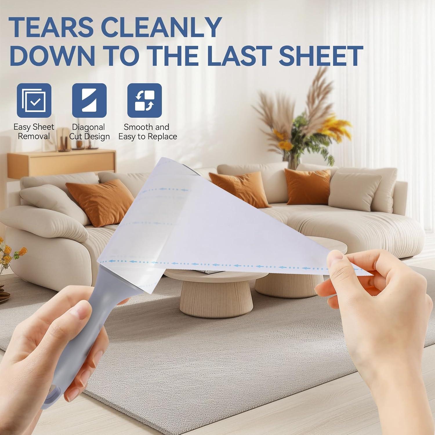 Rodillo de Pelusa Extra Pegajoso Humanzee - 440 Hojas y 2 Mangos