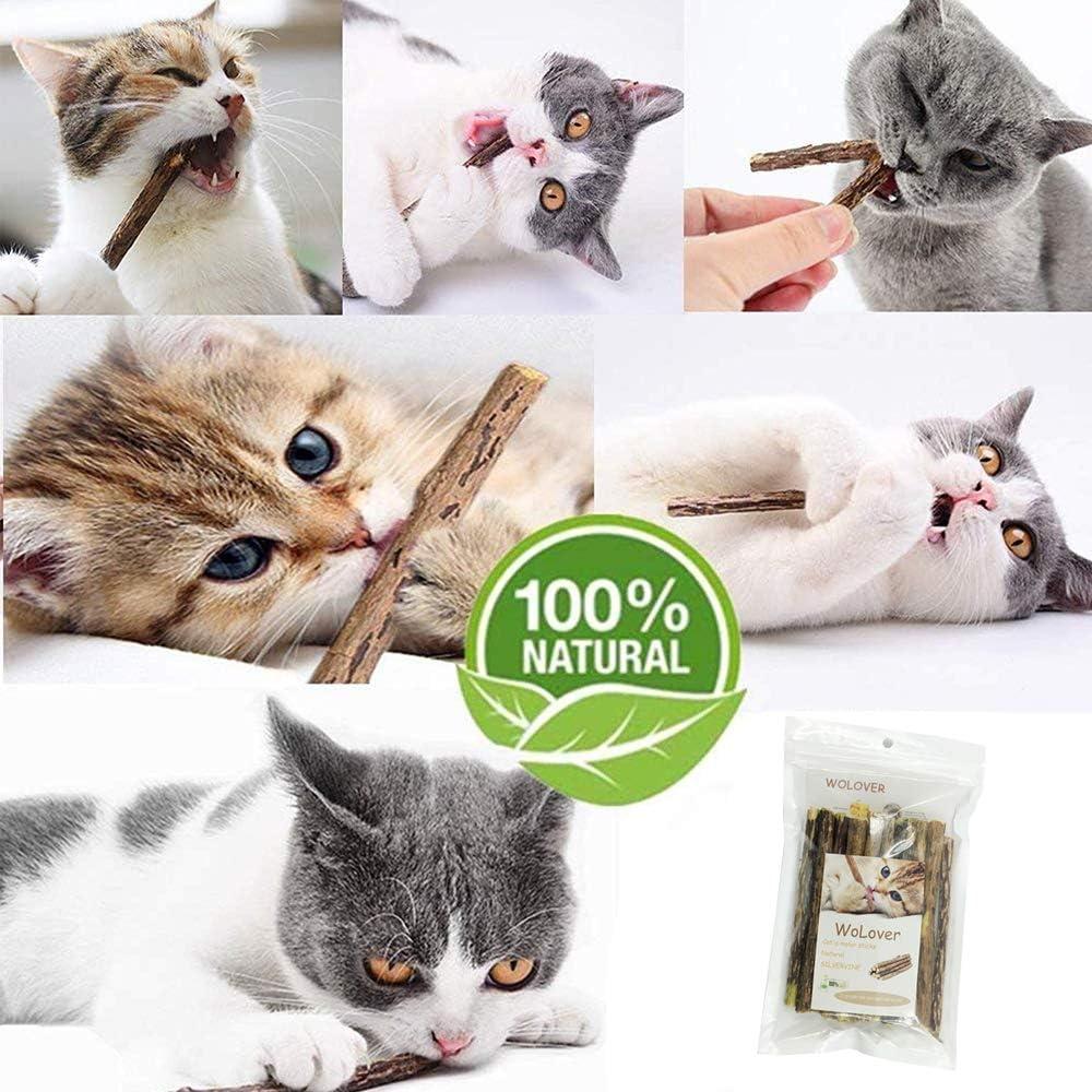 Palos de Silvervine para Gatos WoLover - 12 Unidades Naturales