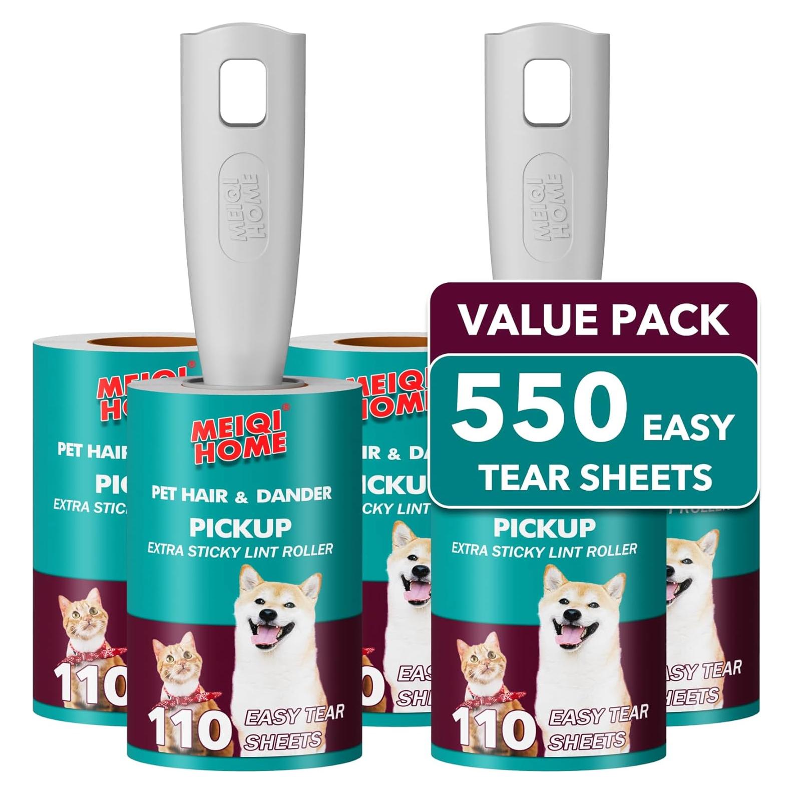 Rodillos Adhesivos para Pelo de Mascotas MEIQIHOME 550 Hojas