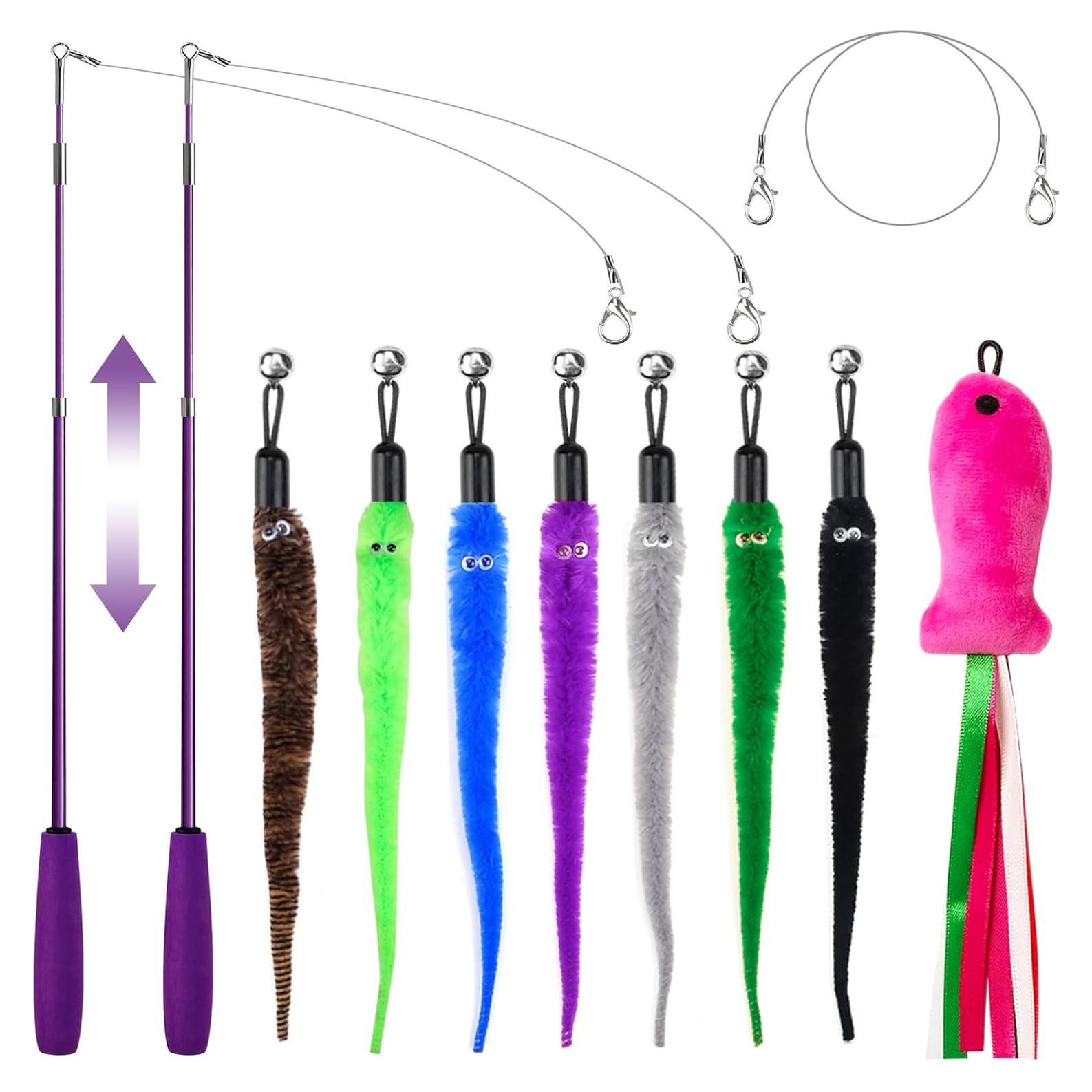 Juguete Interactivo para Gatos ZeyZoo 11PCS Varitas y Accesorios