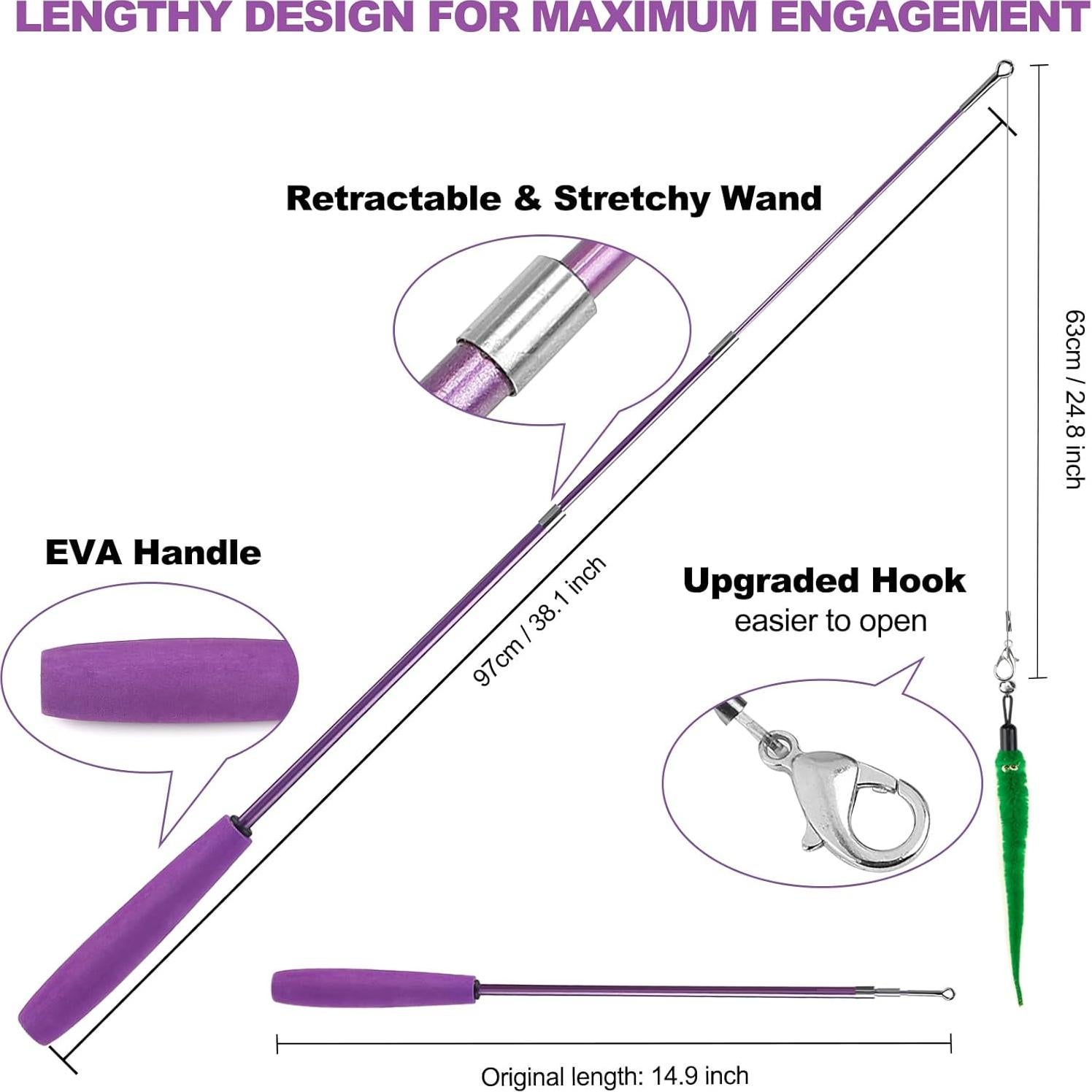 Juguete Interactivo para Gatos ZeyZoo 11PCS Varitas y Accesorios