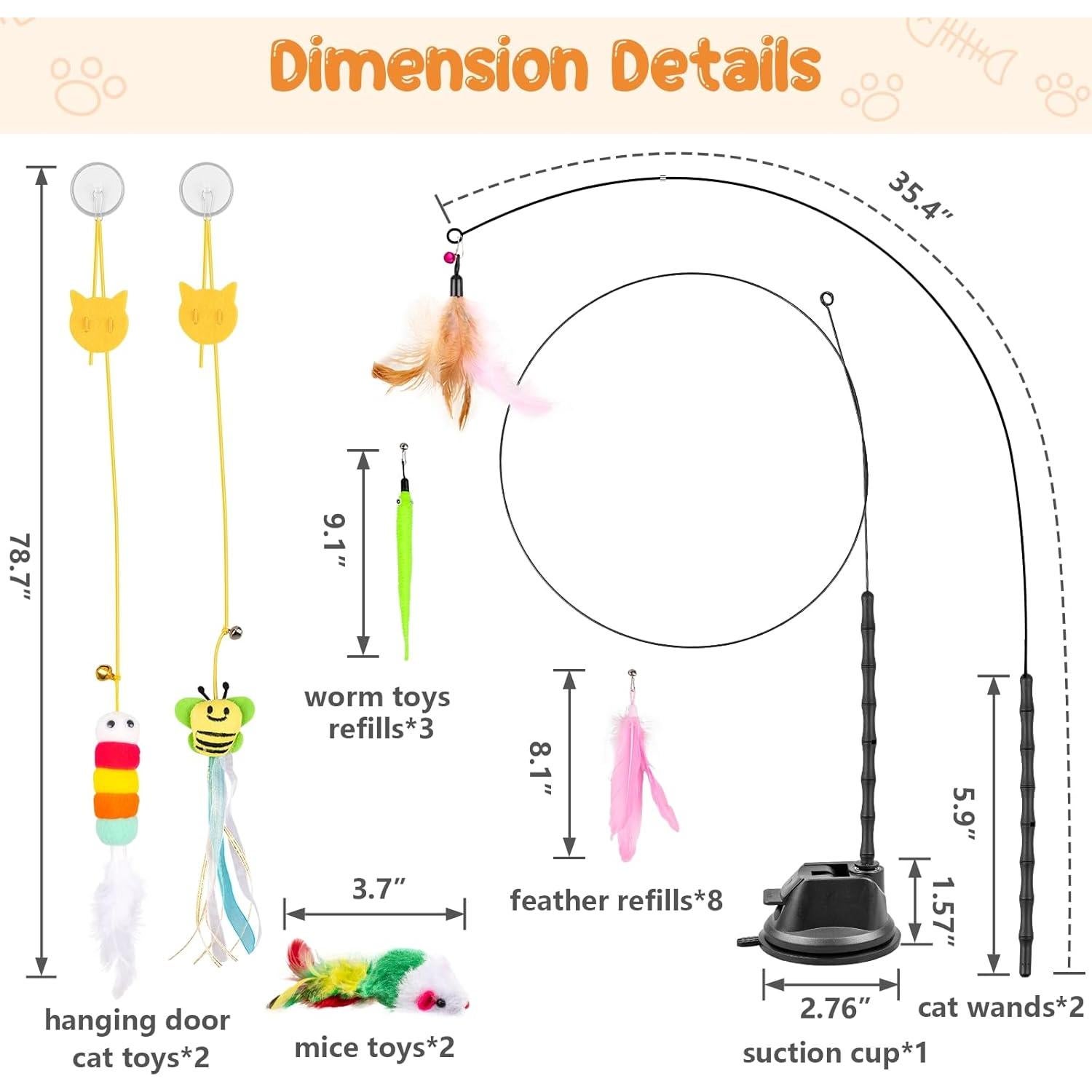 Juguete de Varita para Gatos Depets - 15 Piezas Interactivas
