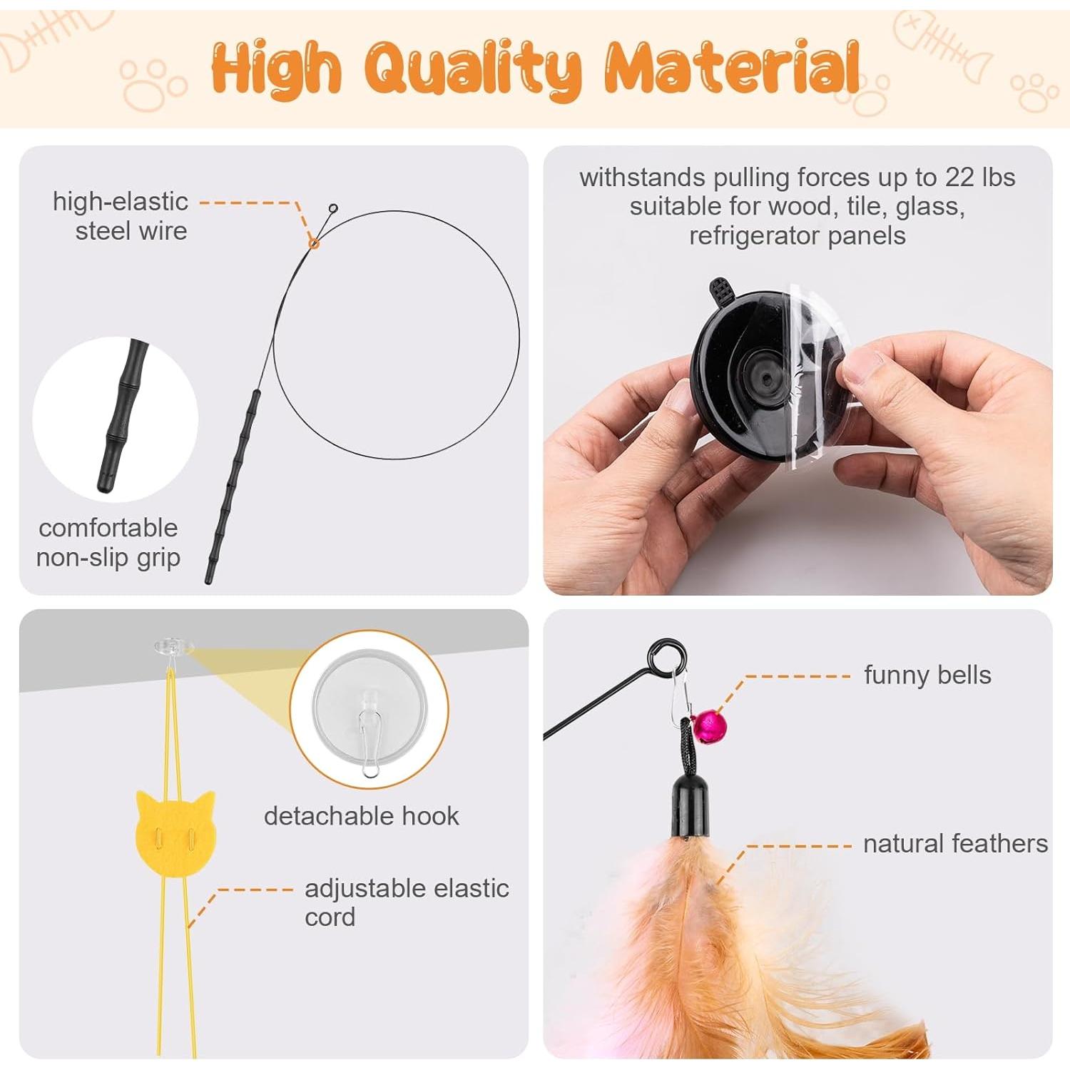 Juguete de Varita para Gatos Depets - 15 Piezas Interactivas