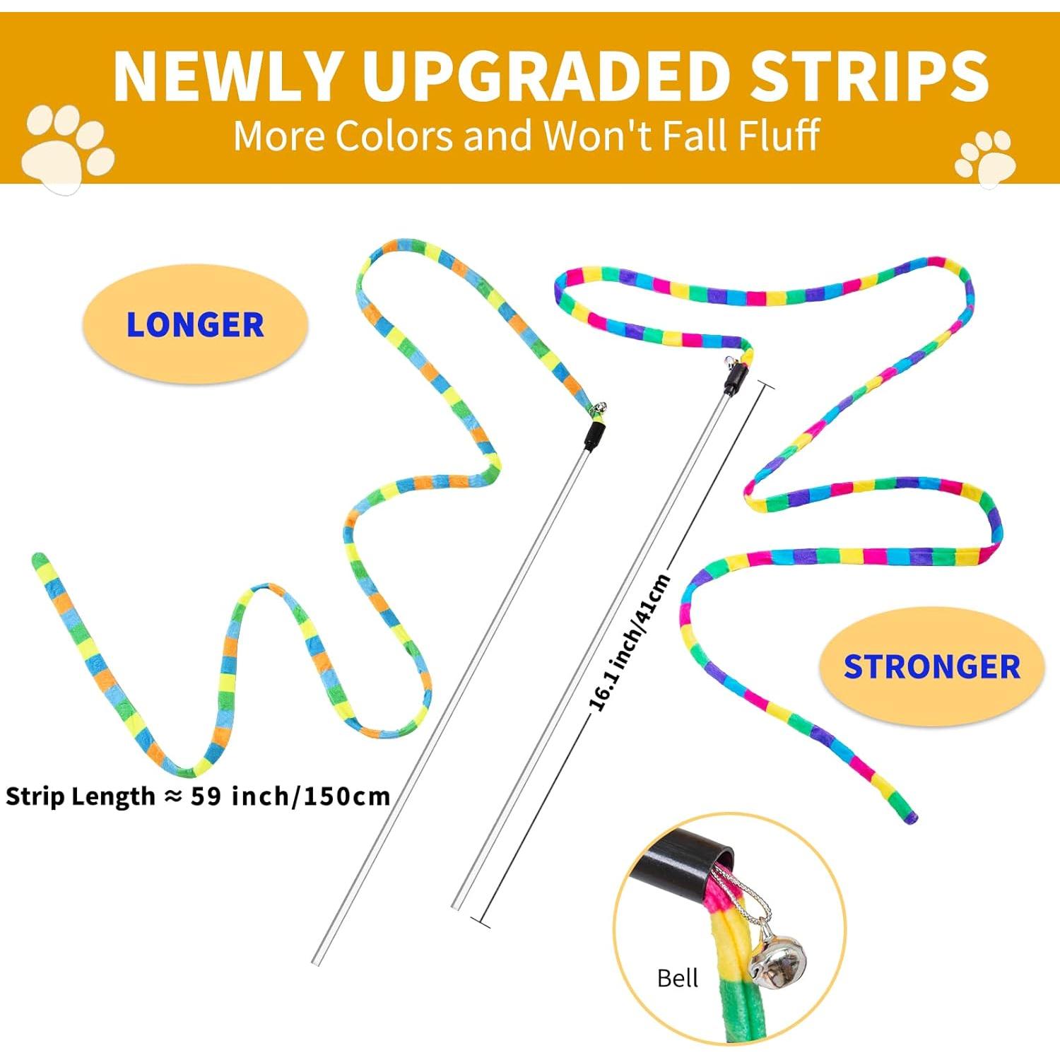 Varita Interactiva para Gatos FYNIGO Arcoíris 140 cm 2 Piezas