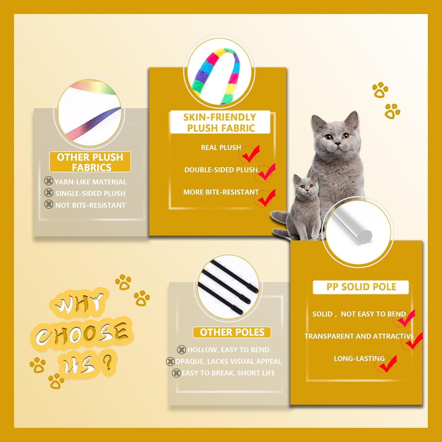 Varita Interactiva para Gatos FYNIGO Arcoíris 140 cm 2 Piezas