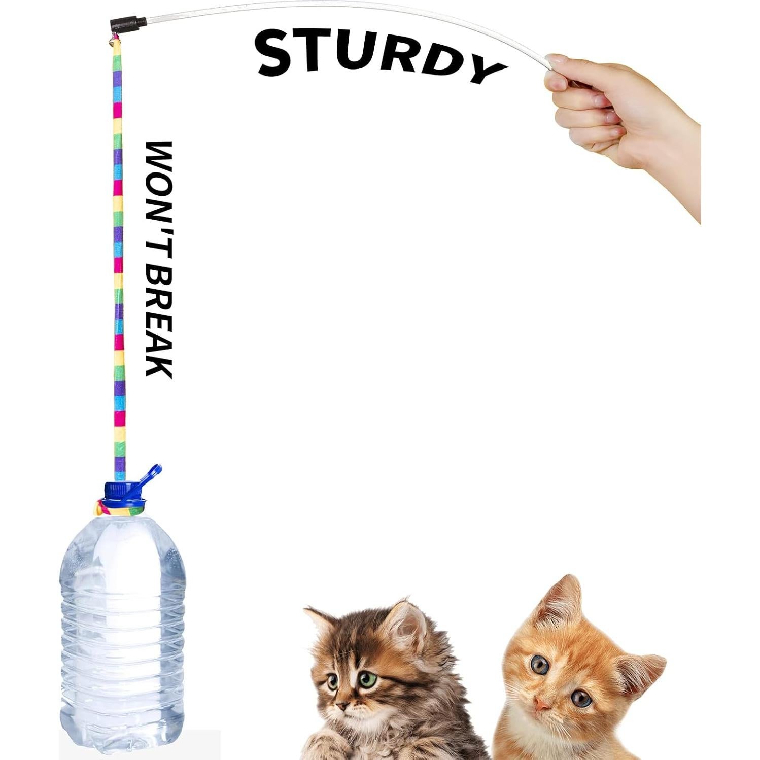 Varita Interactiva para Gatos FYNIGO Arcoíris 140 cm 2 Piezas