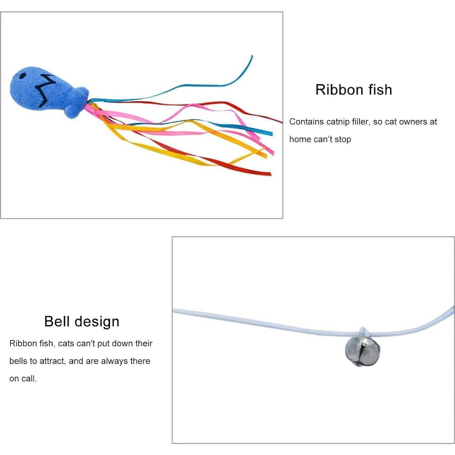 Juguete Interactivo para Gatos BWESOO Varita Azul con Pez