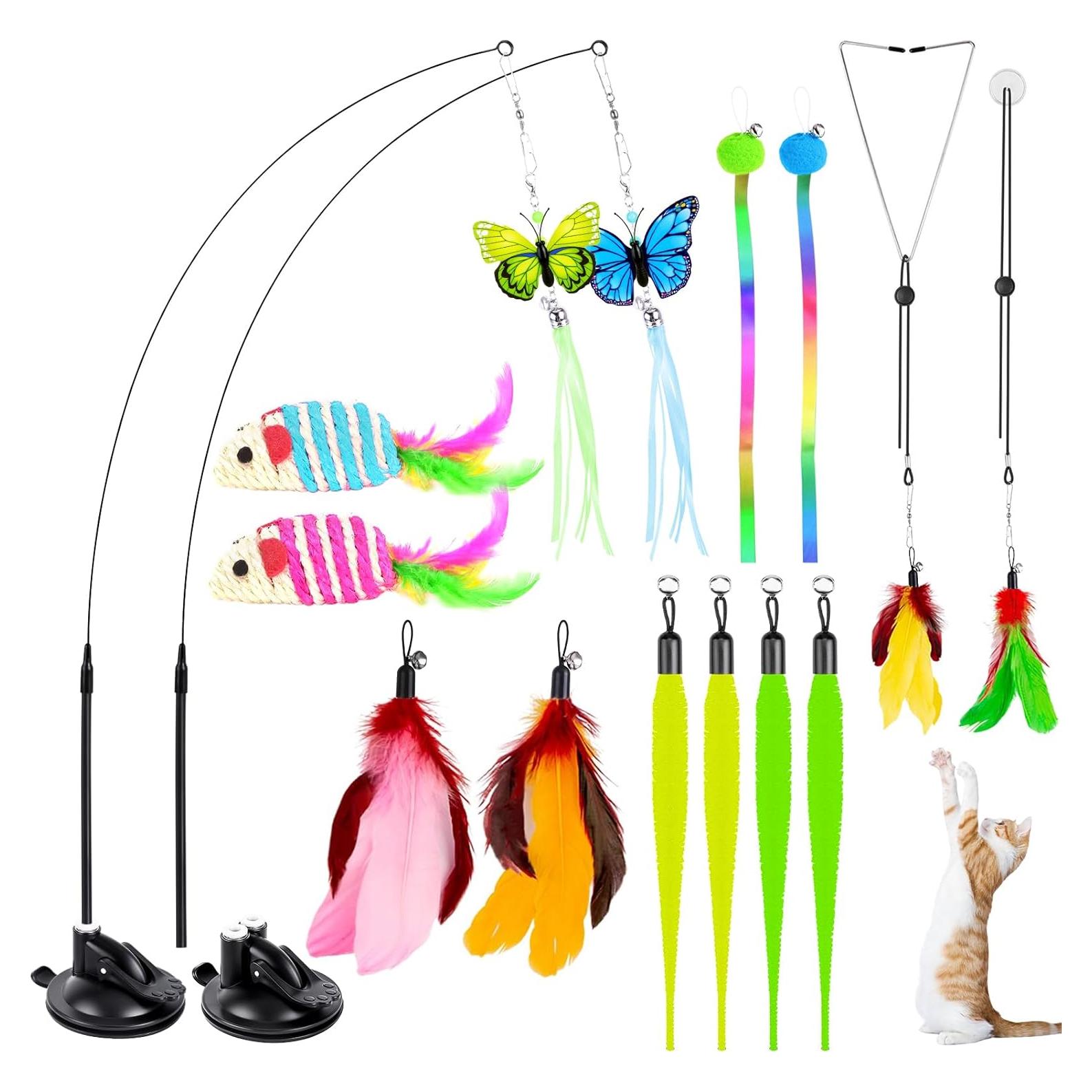 HONGDDY Juguetes Interactivos para Gatos 14 Pcs con Ventosa