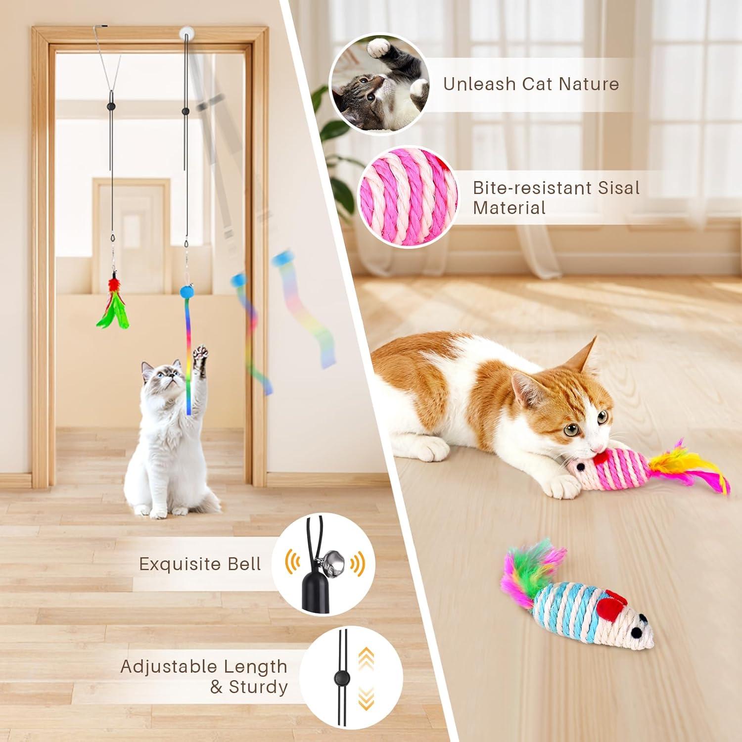 HONGDDY Juguetes Interactivos para Gatos 14 Pcs con Ventosa