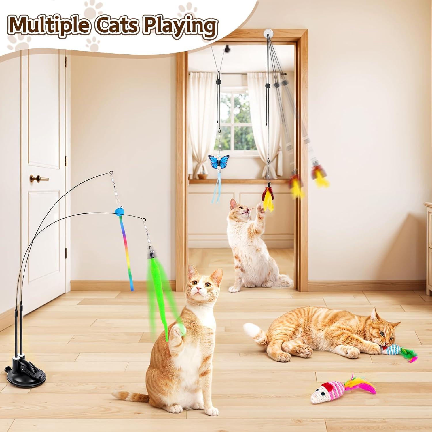 HONGDDY Juguetes Interactivos para Gatos 14 Pcs con Ventosa