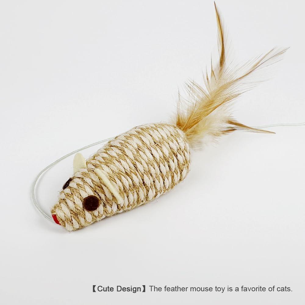 Juguete de Varita para Gatos TTCAT con Ratón de Plumas