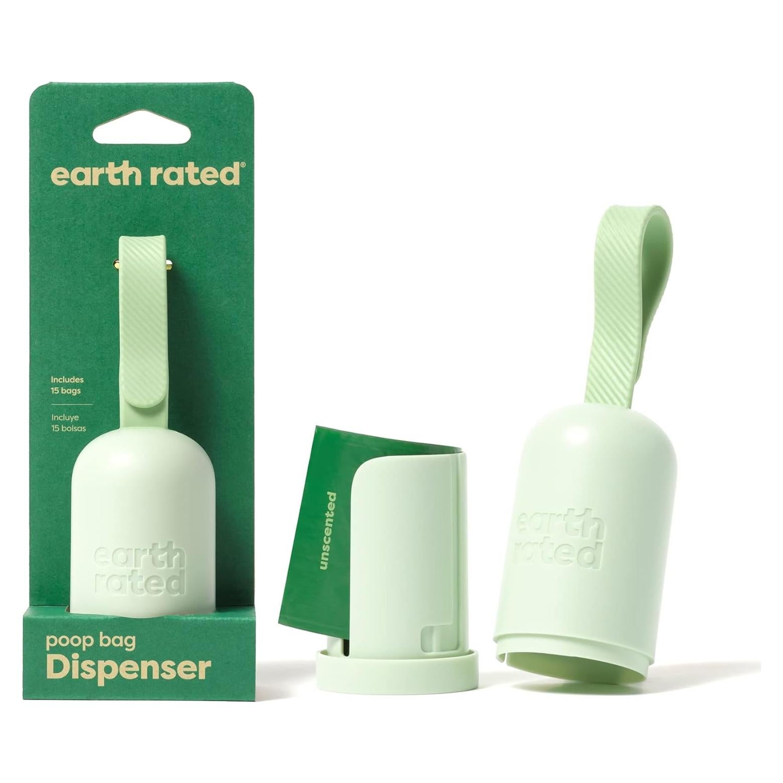Dispensador de bolsas de excremento de perro Earth Rated + 15 bolsas