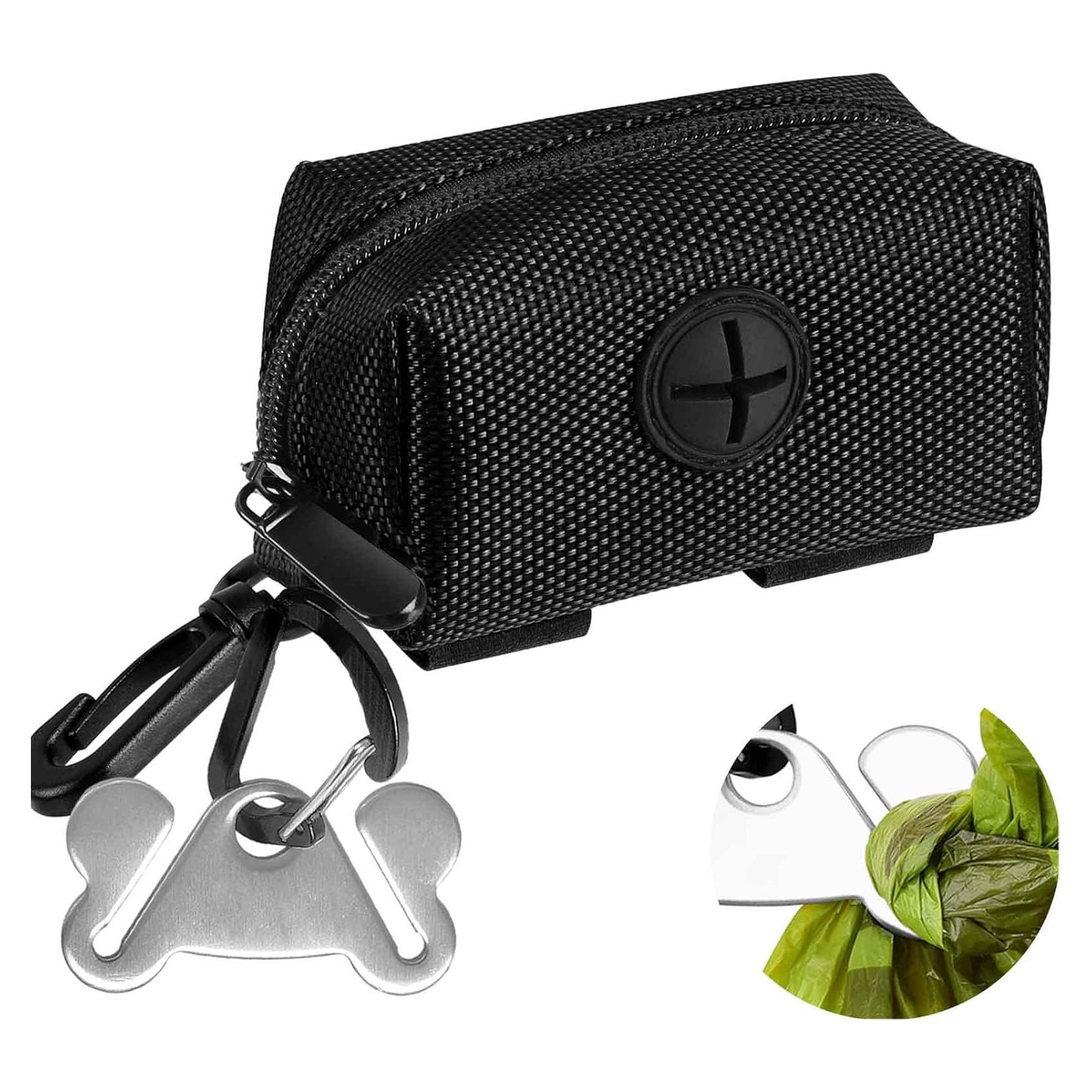 Dispensador de bolsas de caca de perro Hilihali Negro