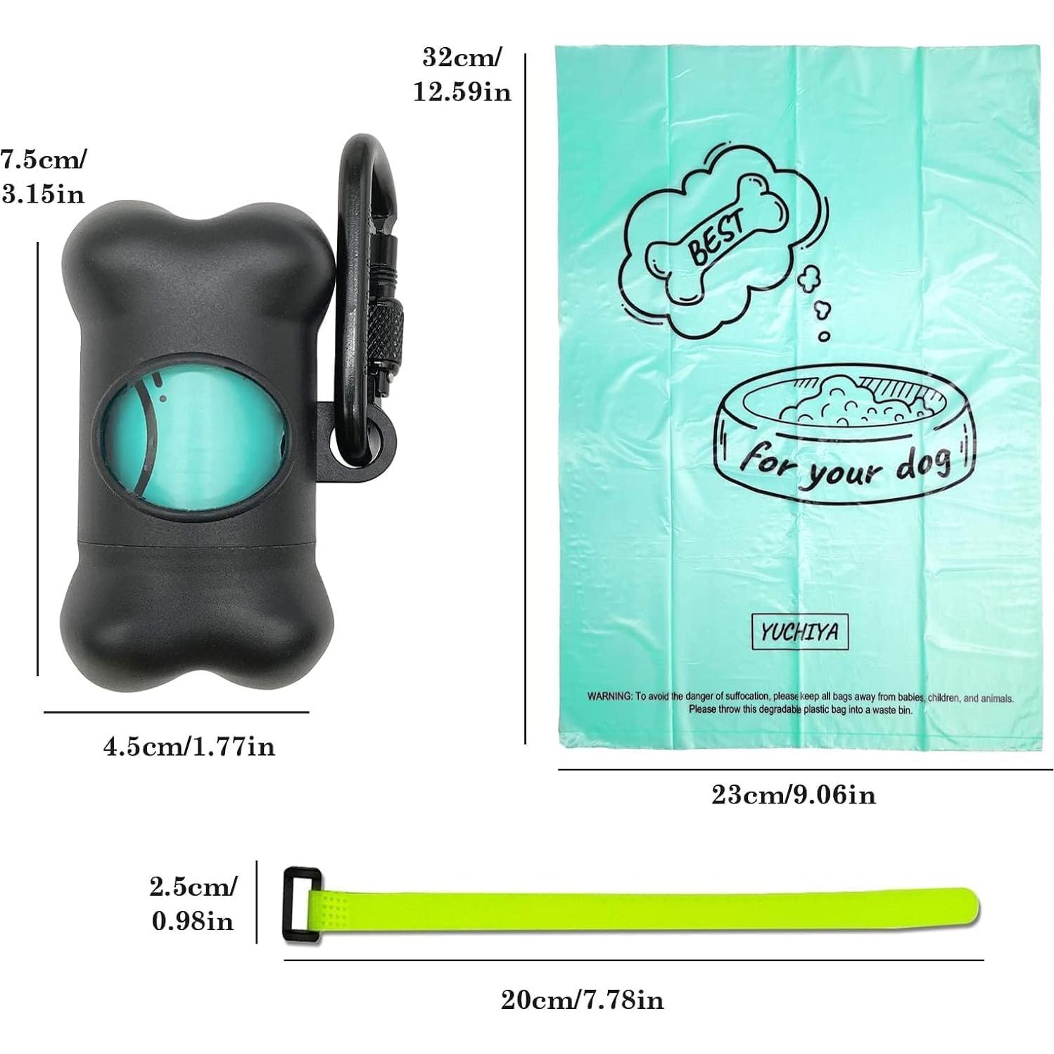 Dispensador de Bolsas para Excremento de Perro YUCHIYA Negro