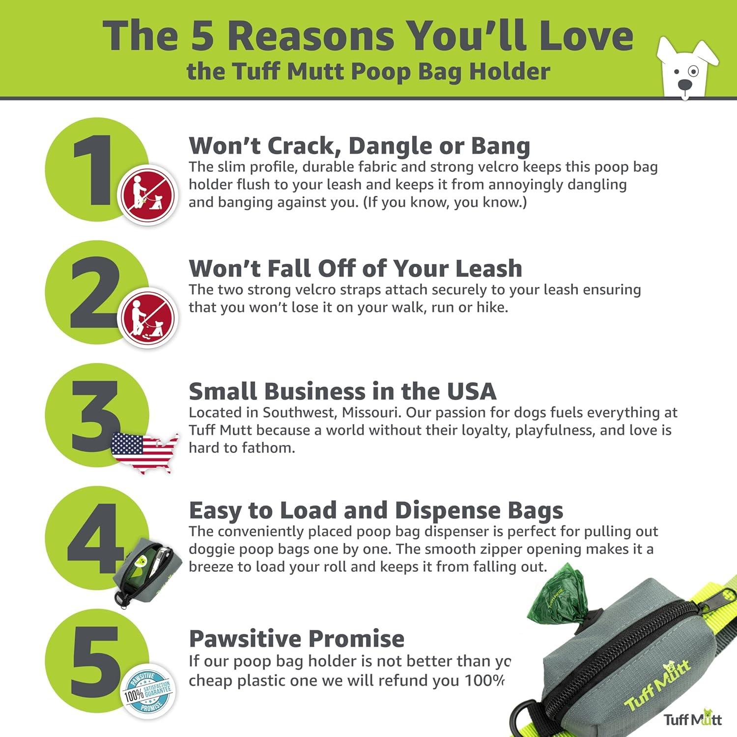 Soporte de Bolsa de Excremento para Perros Tuff Mutt con Velcro