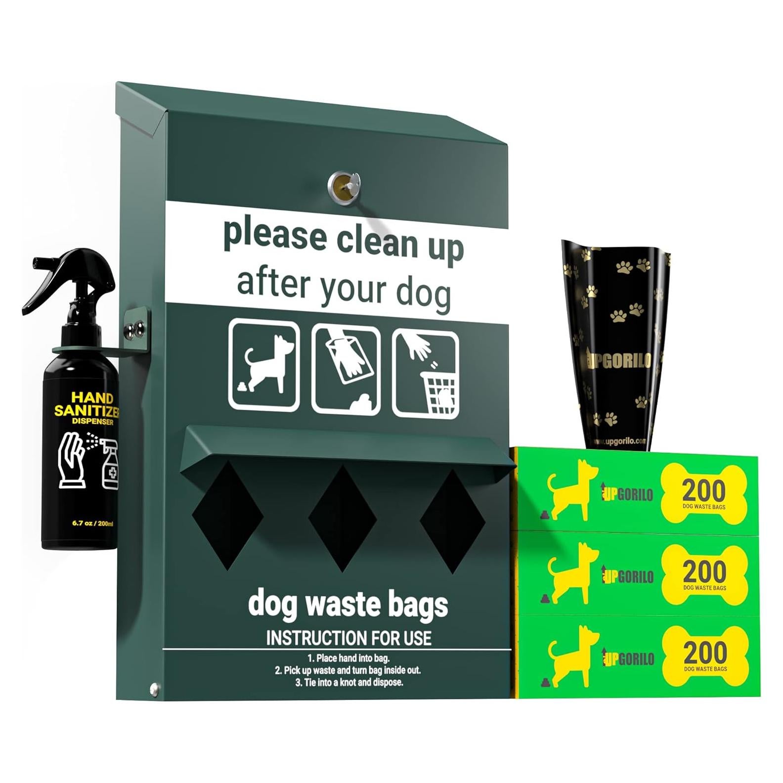 Estación de Desechos para Perros UPGORILO con 600 Bolsas
