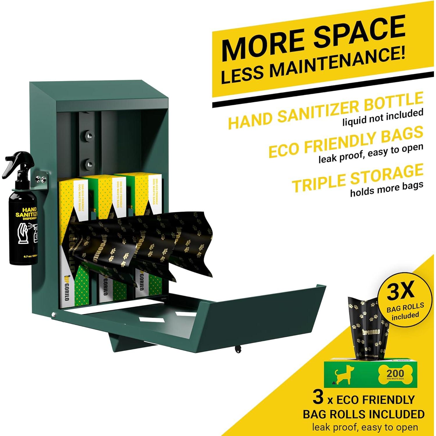 Estación de Desechos para Perros UPGORILO con 600 Bolsas