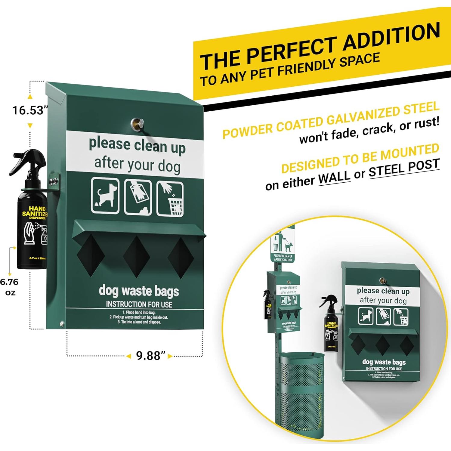 Estación de Desechos para Perros UPGORILO con 600 Bolsas