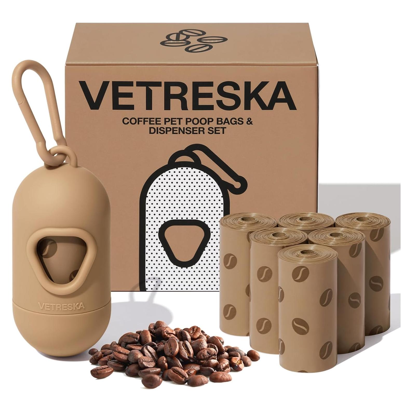 Dispensador de bolsas para excremento VETRESKA 105 bolsas aroma café