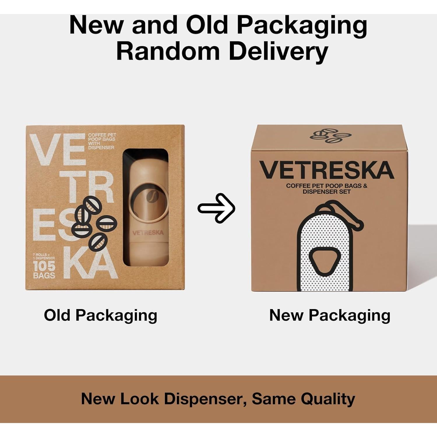 Dispensador de bolsas para excremento VETRESKA 105 bolsas aroma café