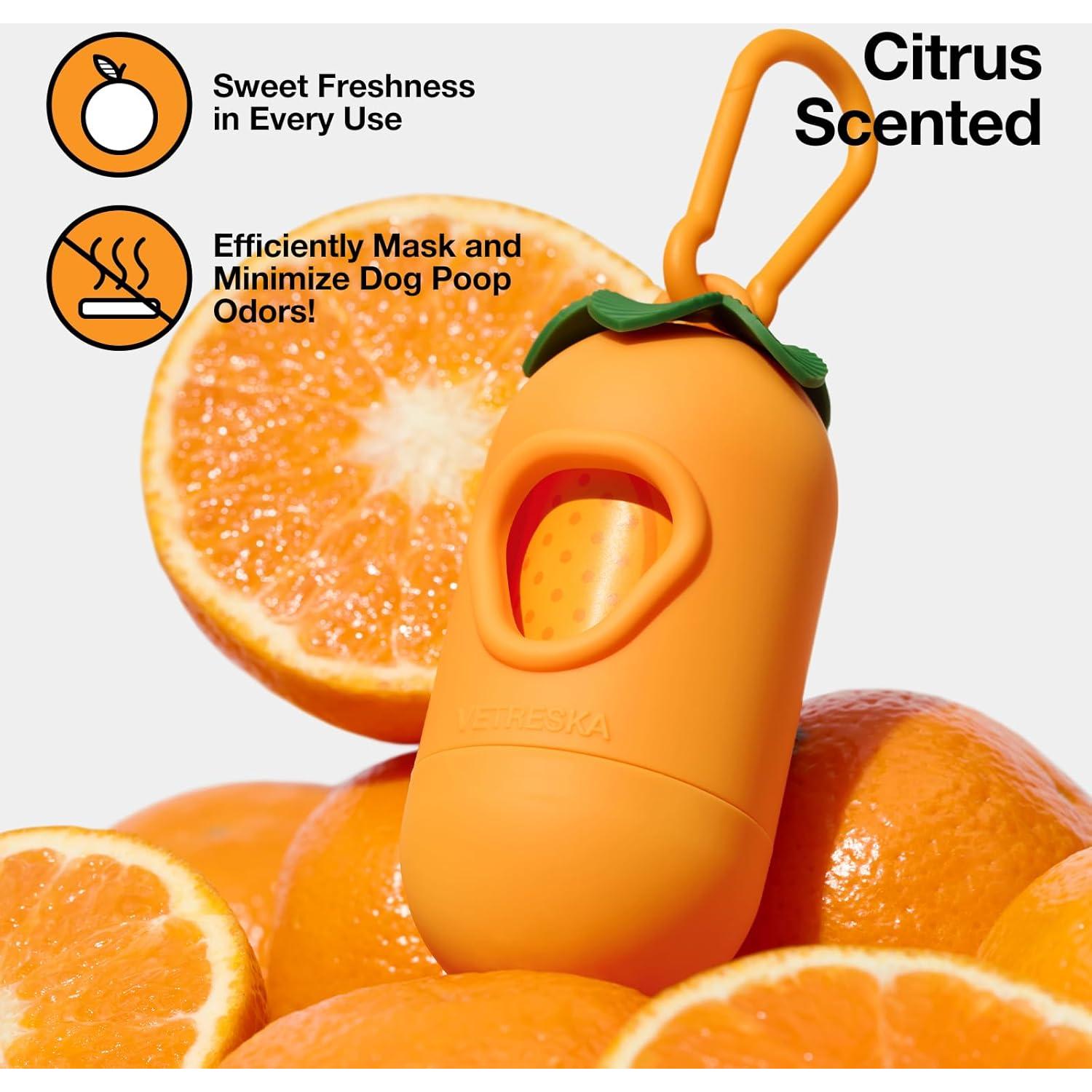 Dispensador de bolsas para excremento VETRESKA 105 bolsas cítricos