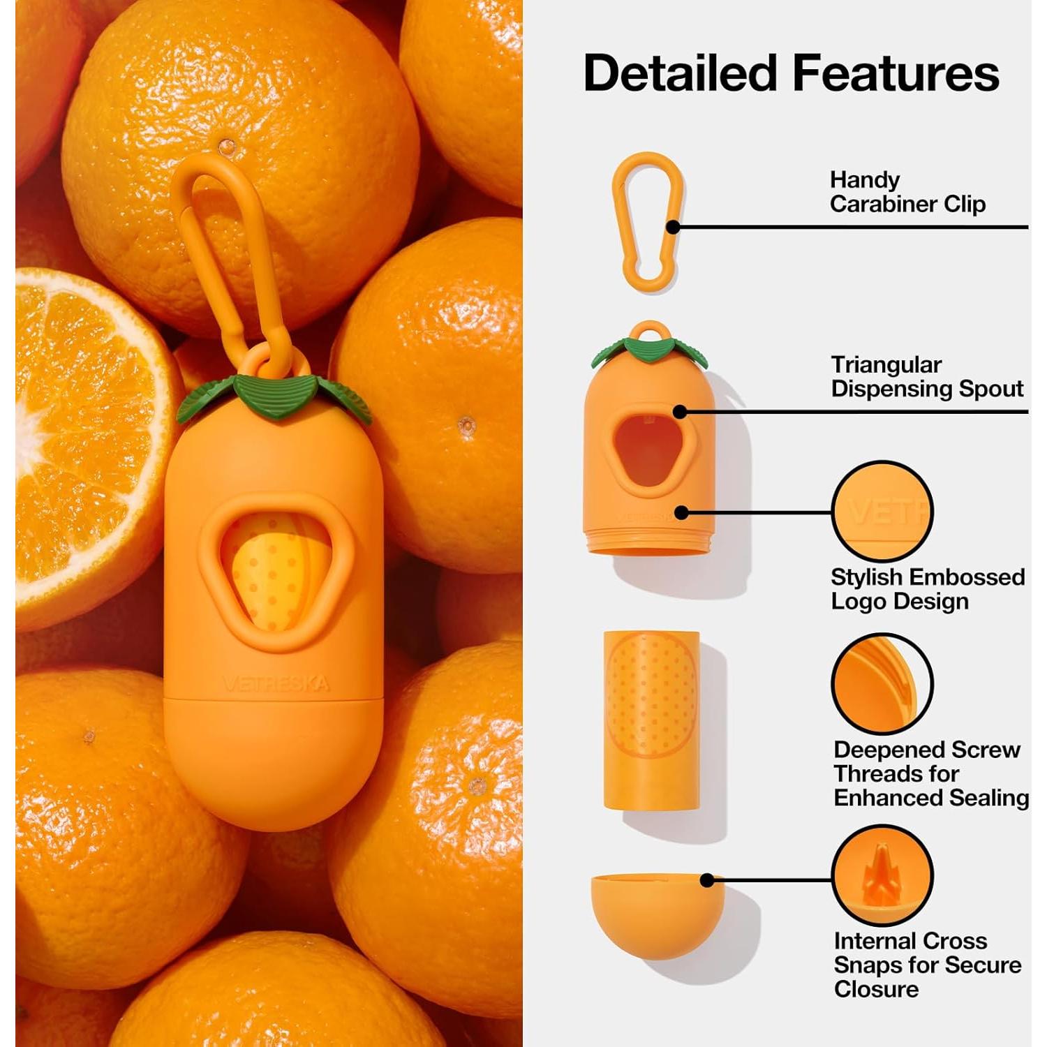 Dispensador de bolsas para excremento VETRESKA 105 bolsas cítricos