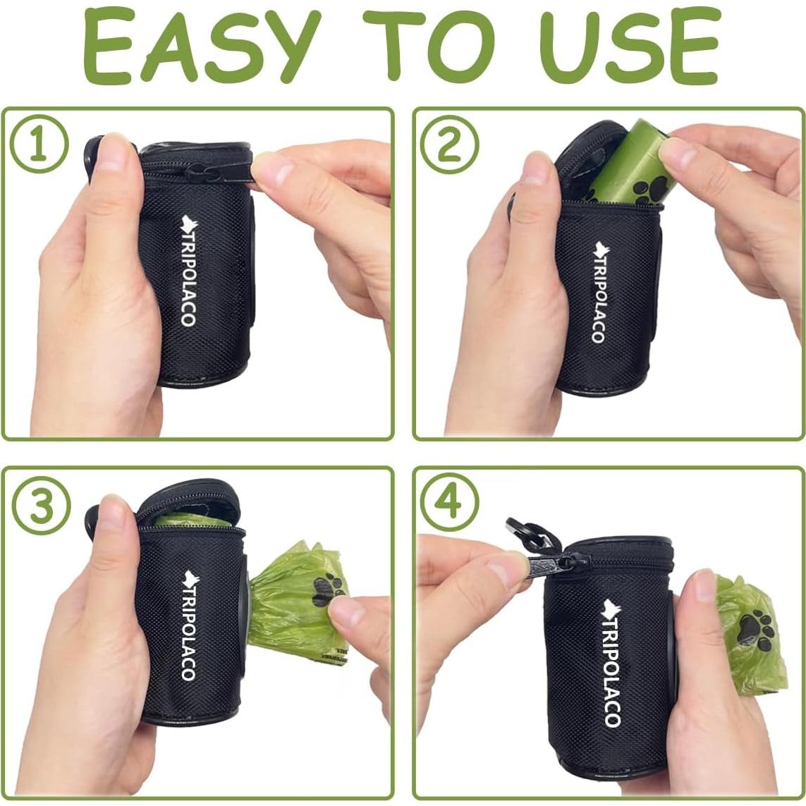 Dispensador de bolsas de caca de perro TRIPOLACO con clip