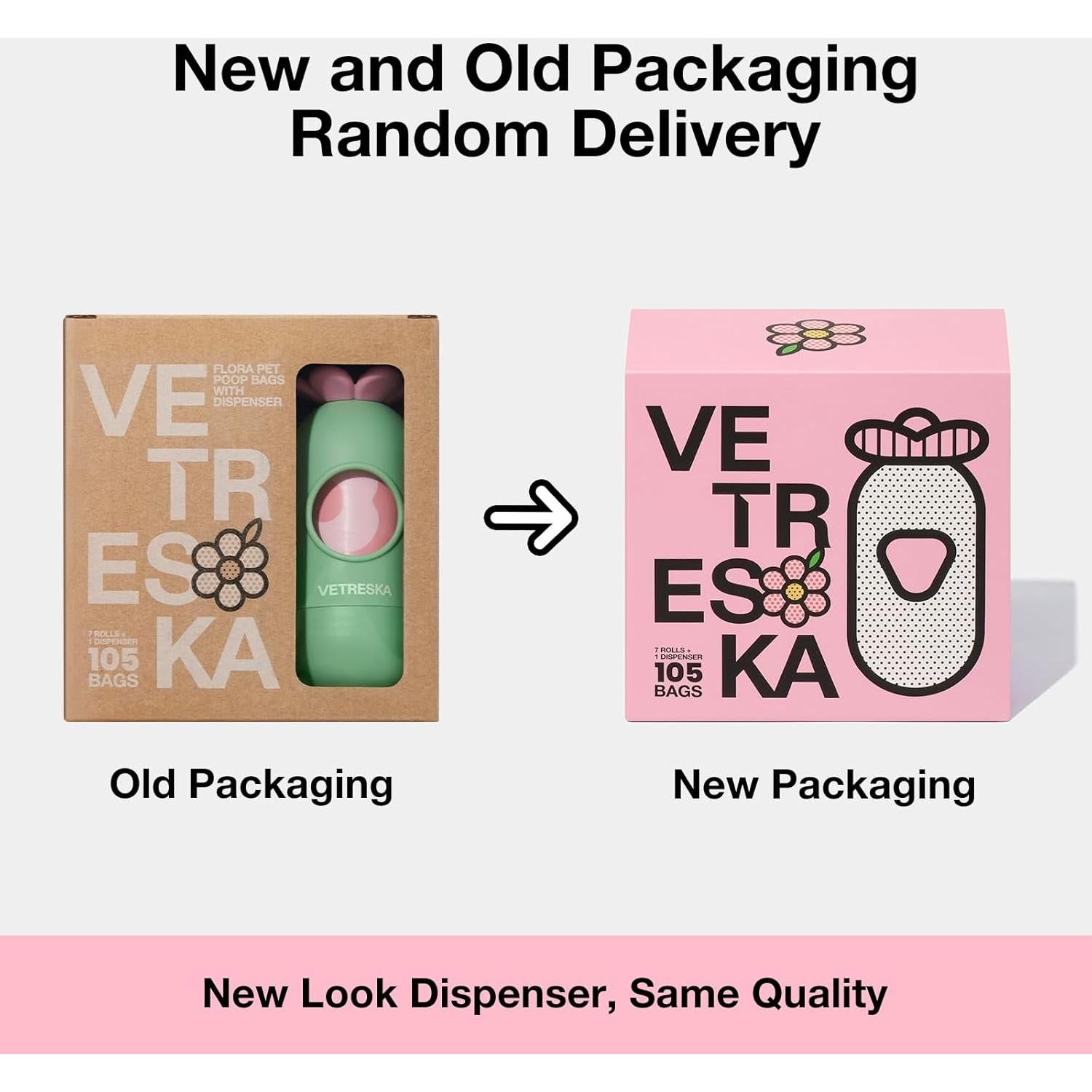 Bolsas de Poop VETRESKA con Dispensador Aroma Lavanda - 105 Bolsas