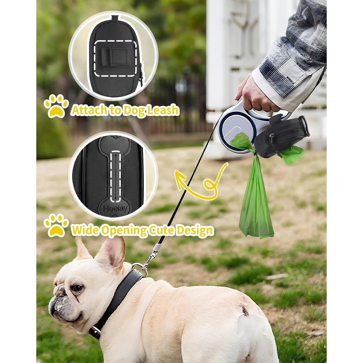 Dispensador de bolsas de excremento para perro Heelay negro