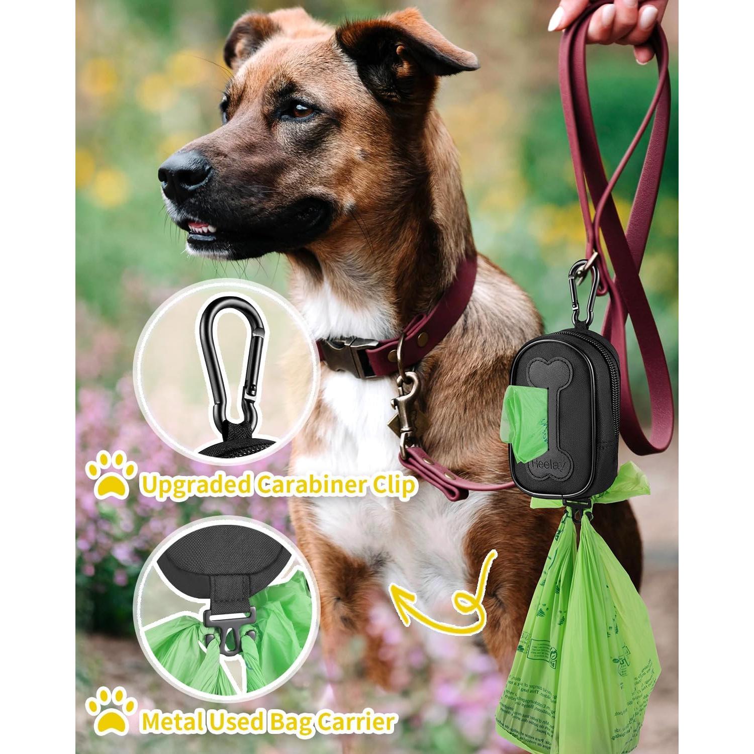 Dispensador de bolsas de excremento para perro Heelay negro