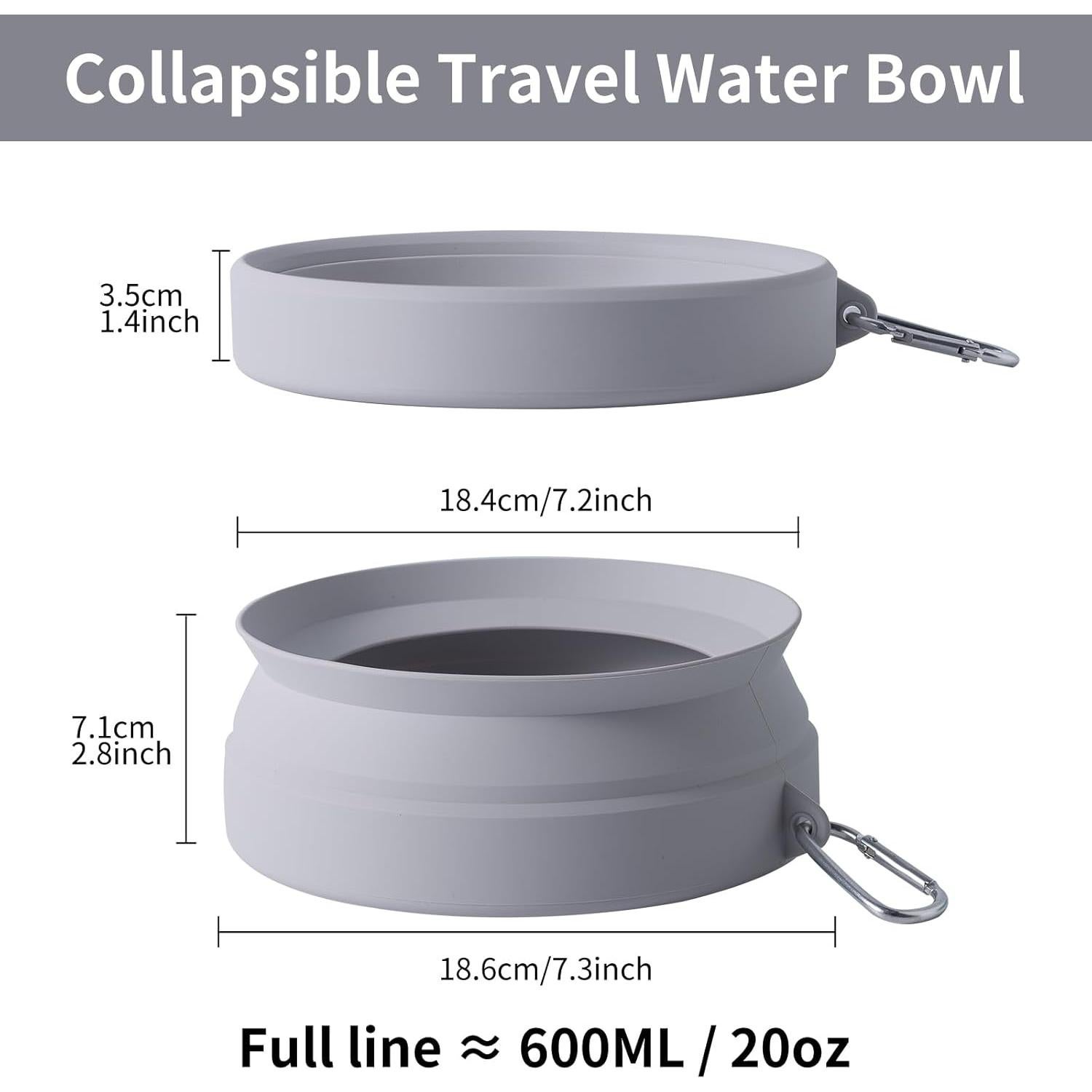 Tazón de Agua Plegable SLSON para Perros a Prueba de Derrames