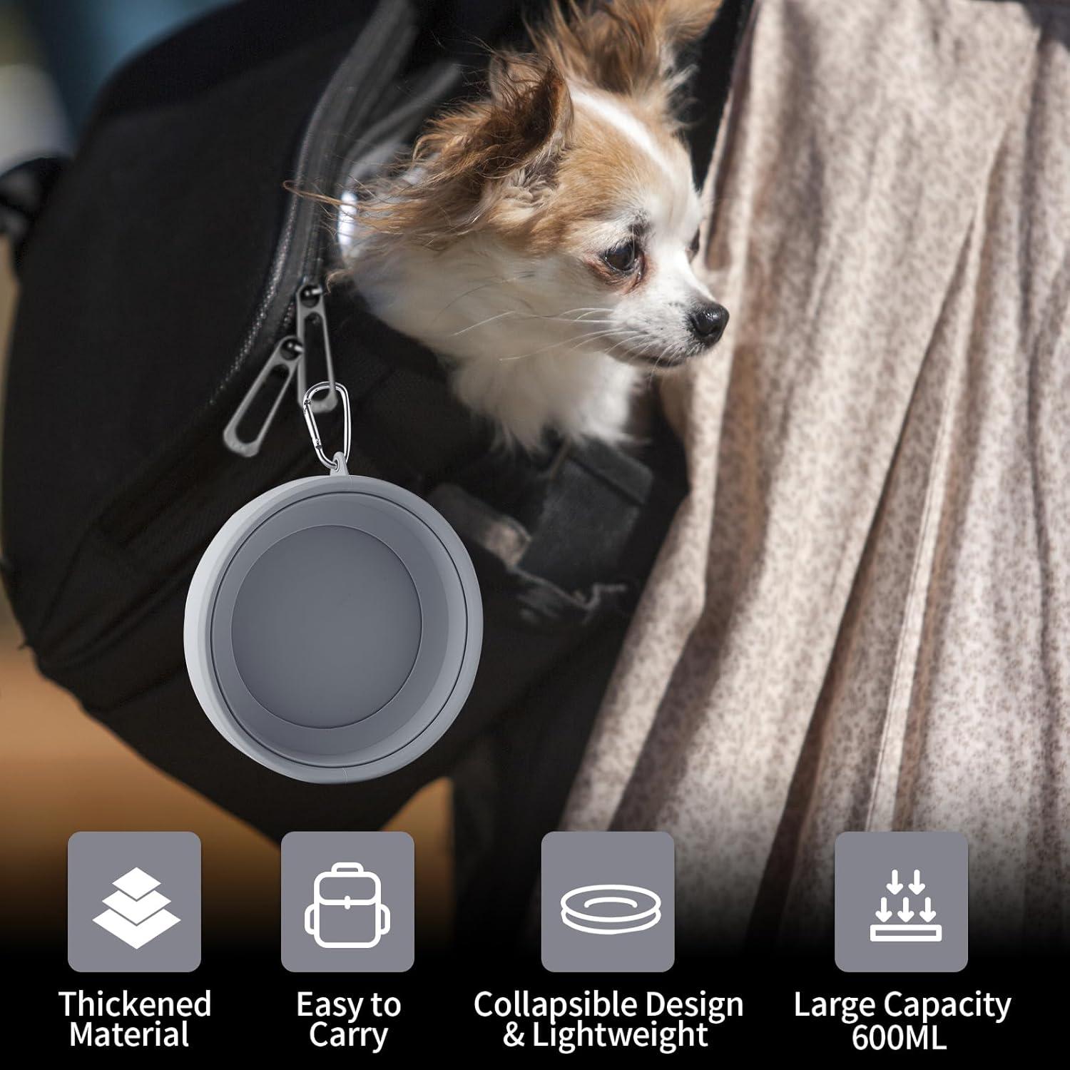 Tazón de Agua Plegable SLSON para Perros a Prueba de Derrames