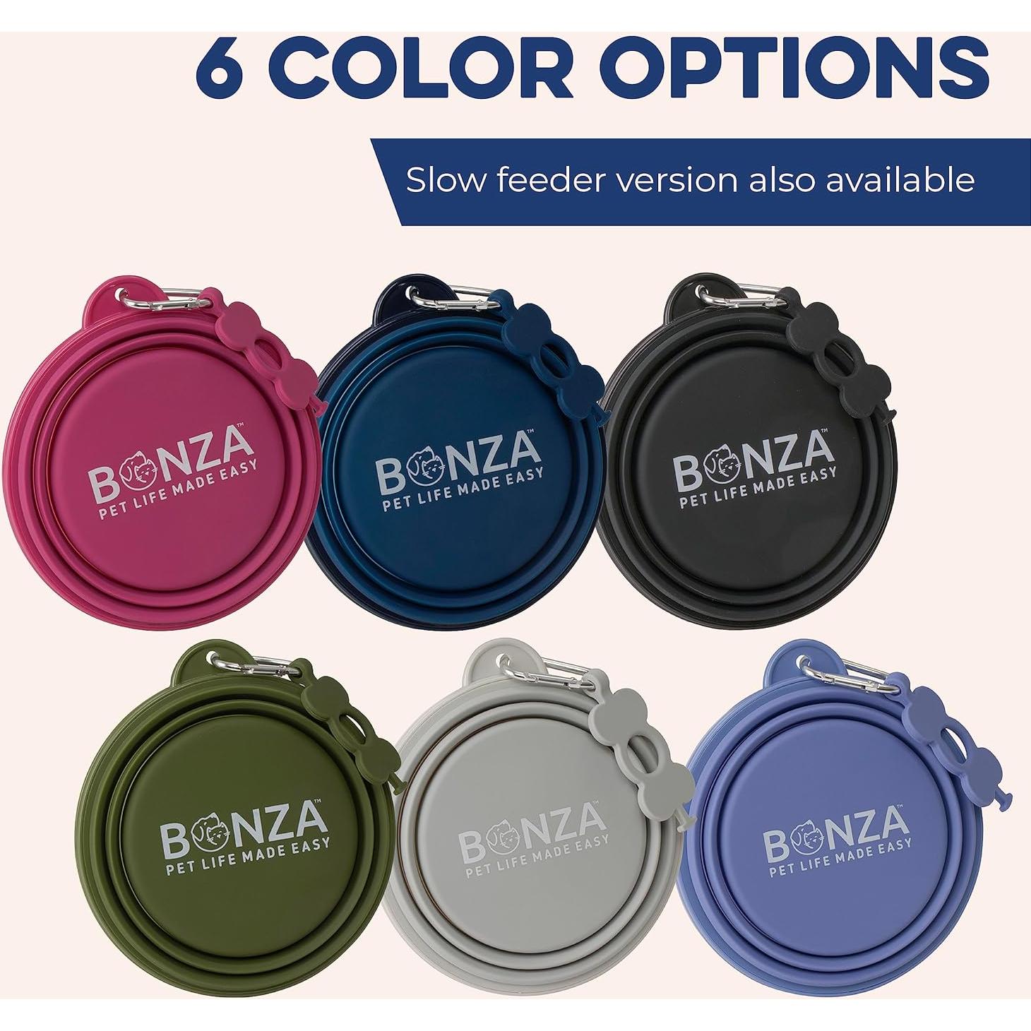 Tazón Colapsable Grande Bonza 1500 ML para Perros - Azul Marino