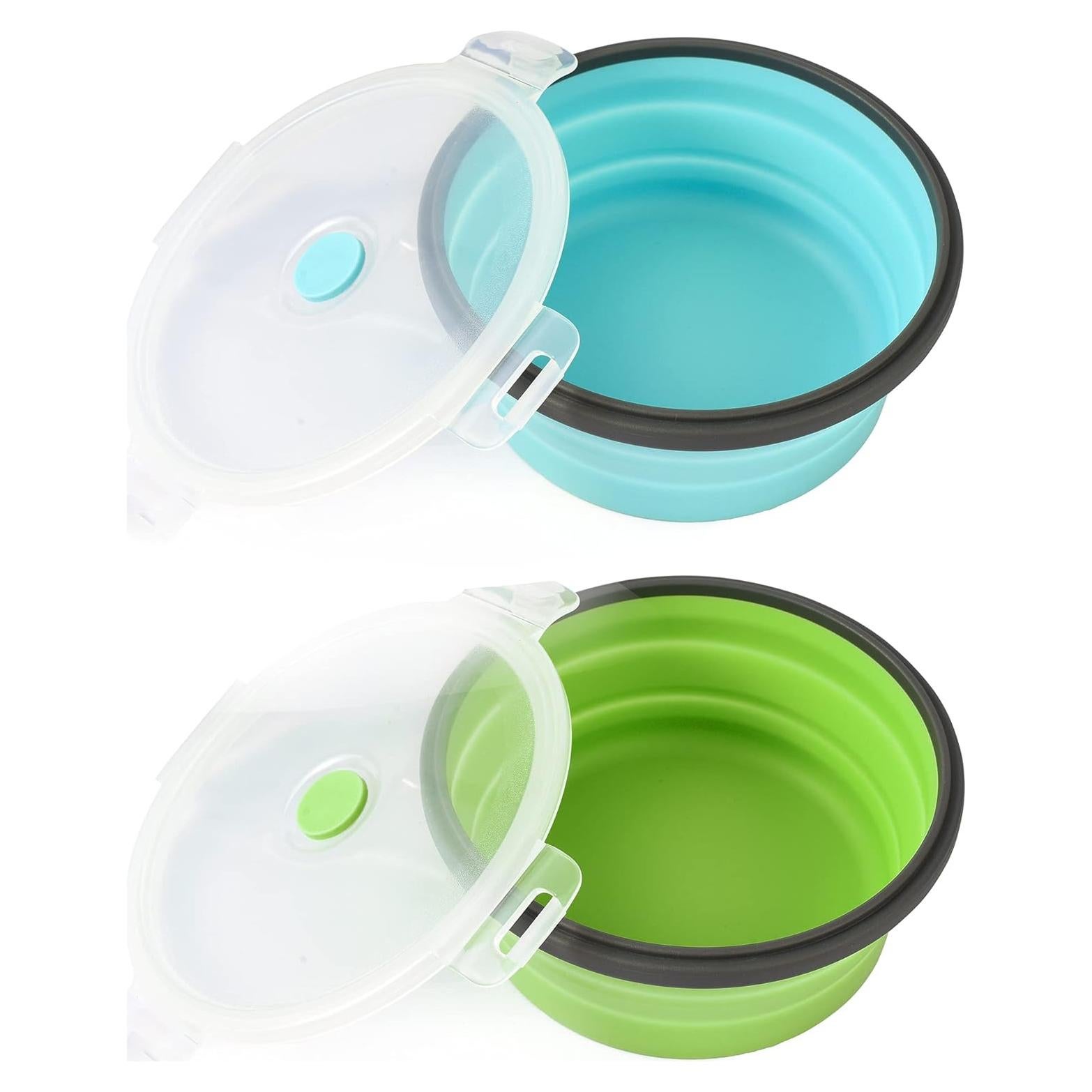 Cuencos Plegables para Perro Joyinjojo 350ml con Tapa - 2 Piezas