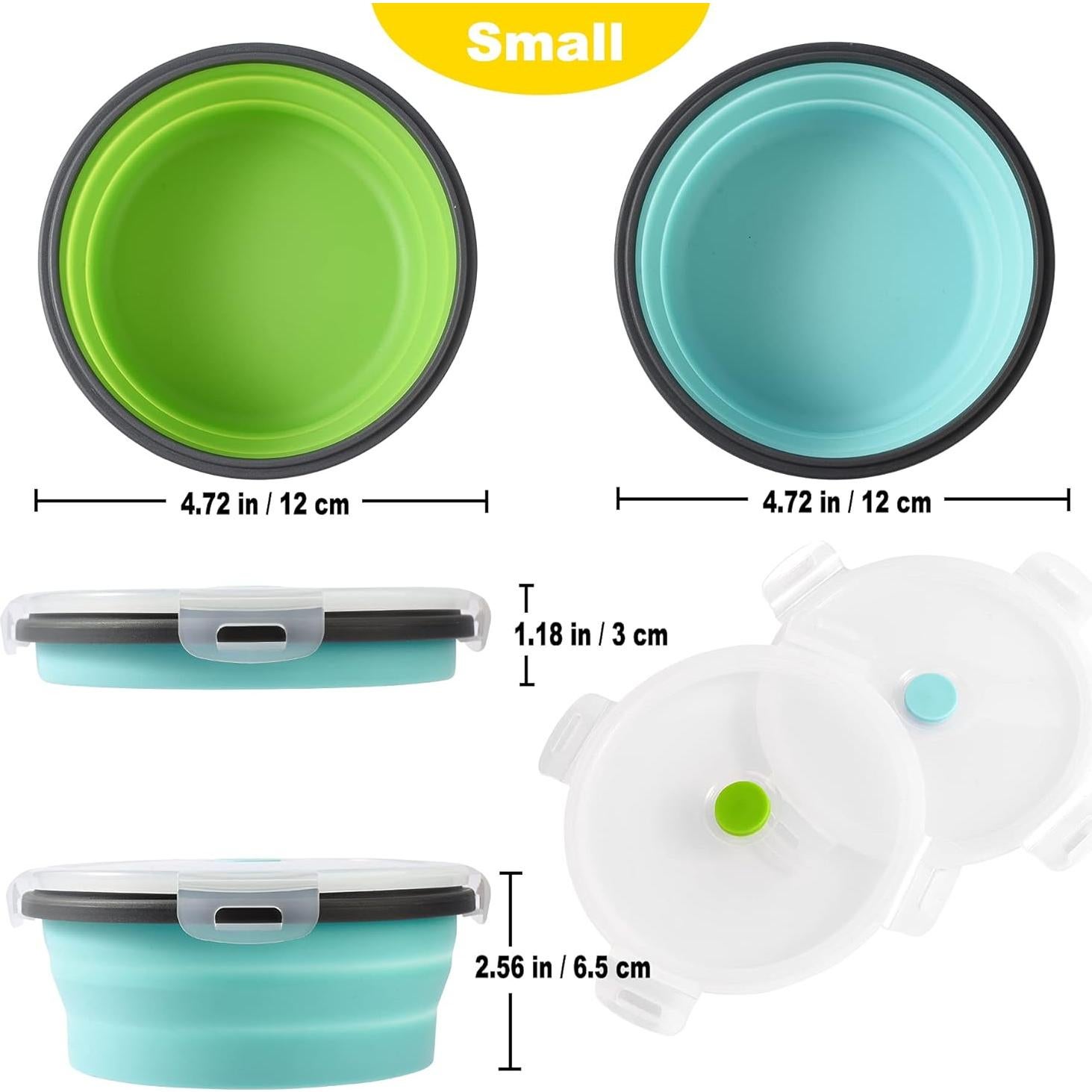 Cuencos Plegables para Perro Joyinjojo 350ml con Tapa - 2 Piezas