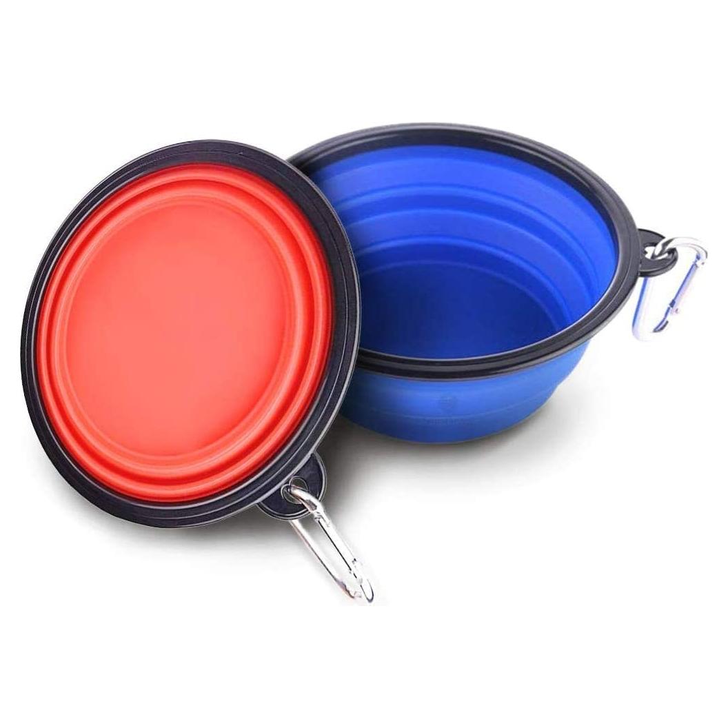 Cuencos Plegables para Mascotas SunGrow - 2 Unidades, Silicona