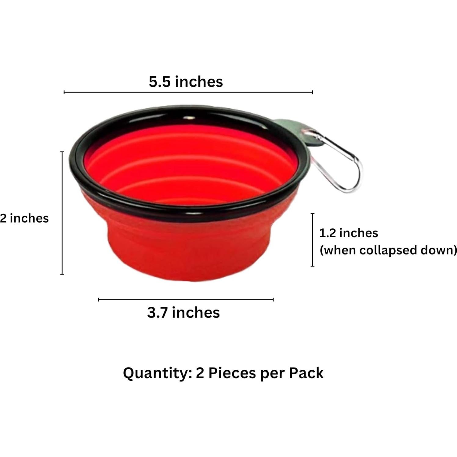 Cuencos Plegables para Mascotas SunGrow - 2 Unidades, Silicona