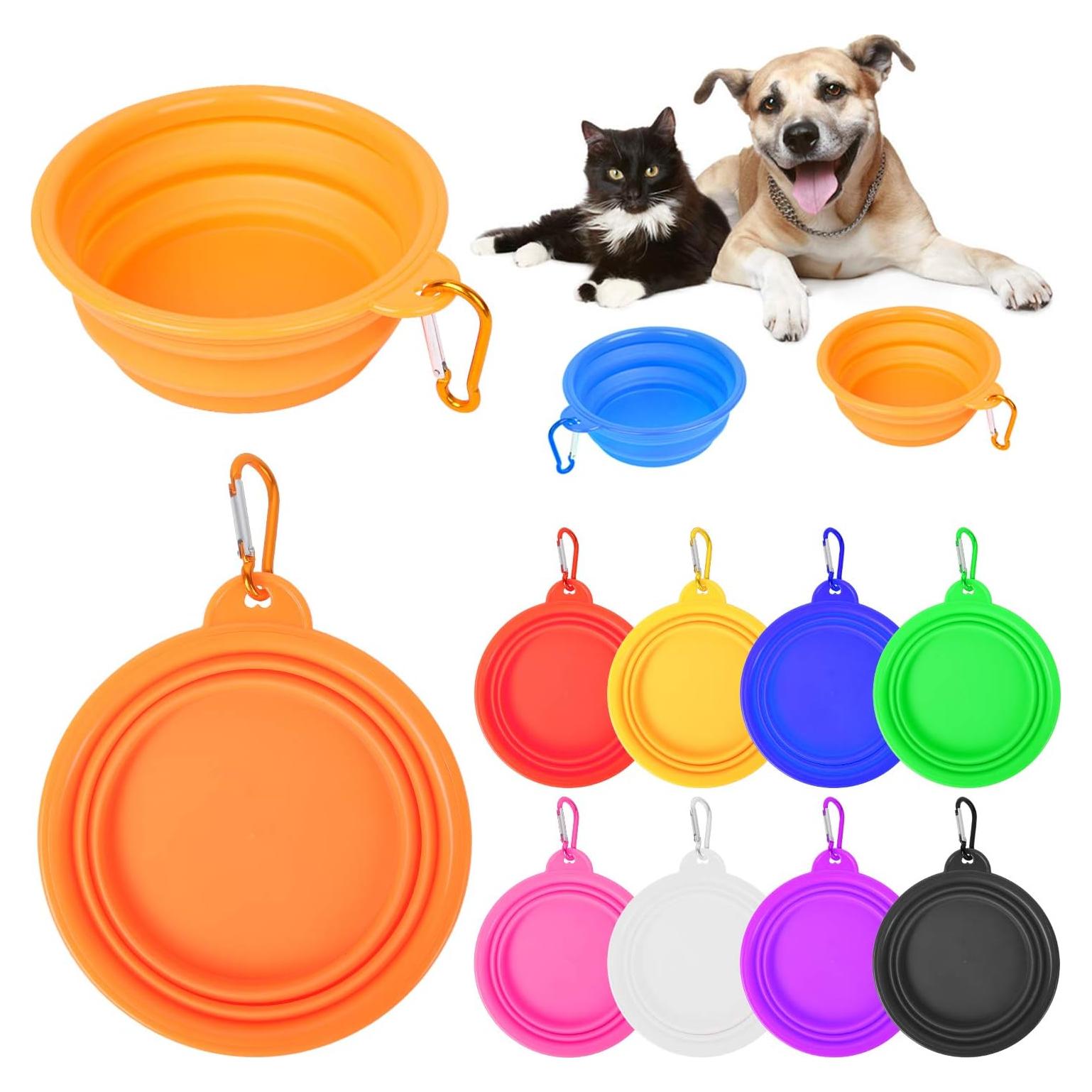 Cuencos Plegables para Perros PROLOSO - 9 Pcs Silicona 450ml