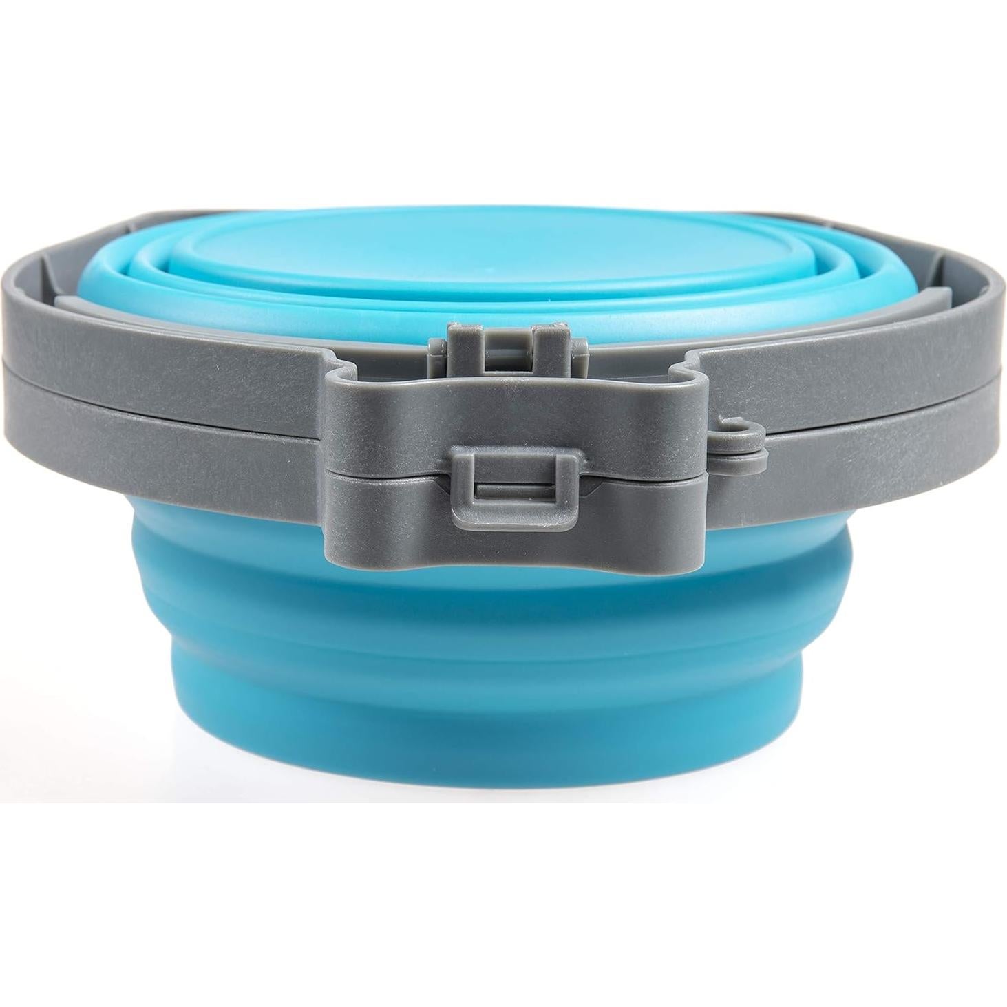 Cuenco Doble de Viaje para Perros Loving Pets Azul Mediano