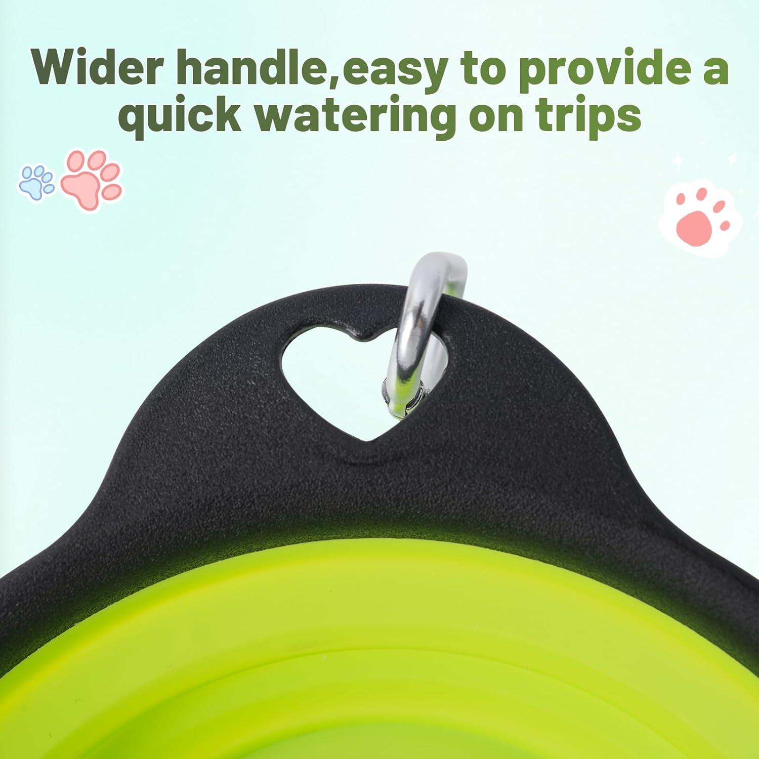 Cuencos Plegables para Perros SLSON 2Pack 380ml Verde y Azul