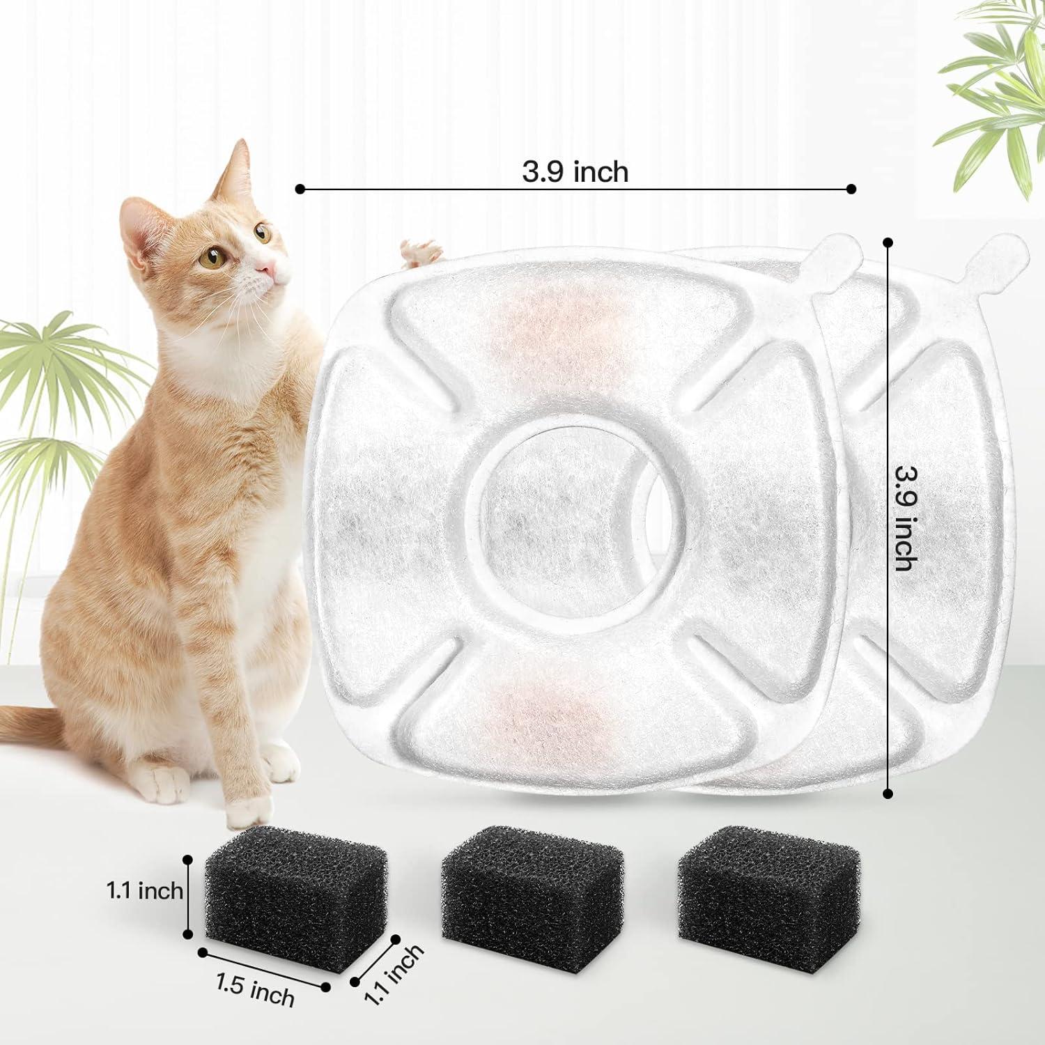24 Filtros de Reemplazo Porens para Fuente de Agua para Gatos 2.8L
